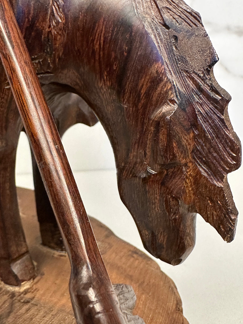 “End of the Trail” Hand-Carved Wood Sculpture