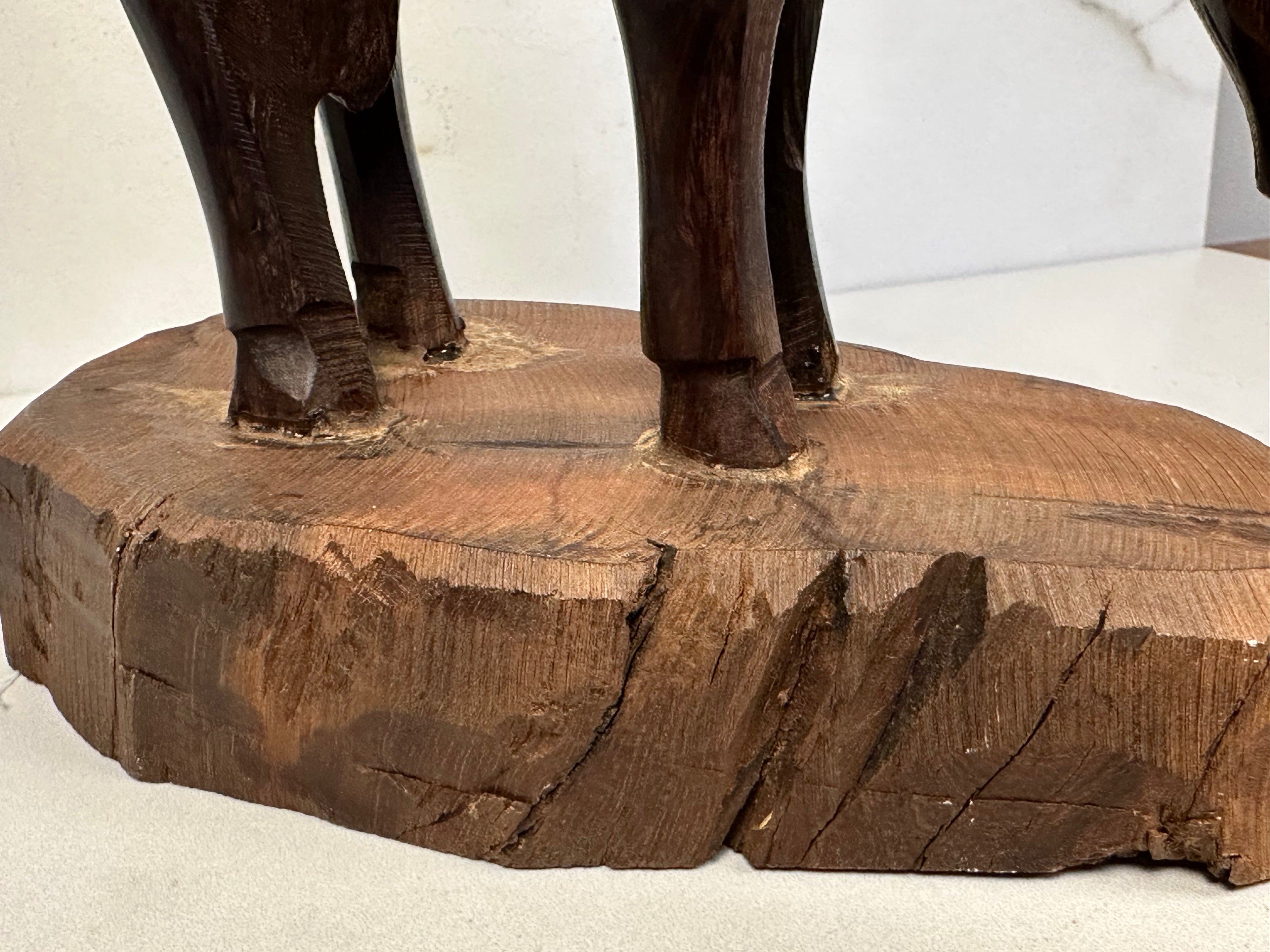 “End of the Trail” Hand-Carved Wood Sculpture