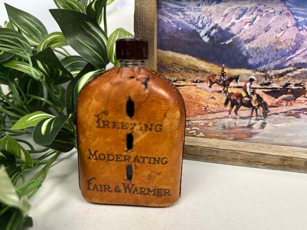 Leather Wrapped Souvenir Flask From Sequoia National Park
