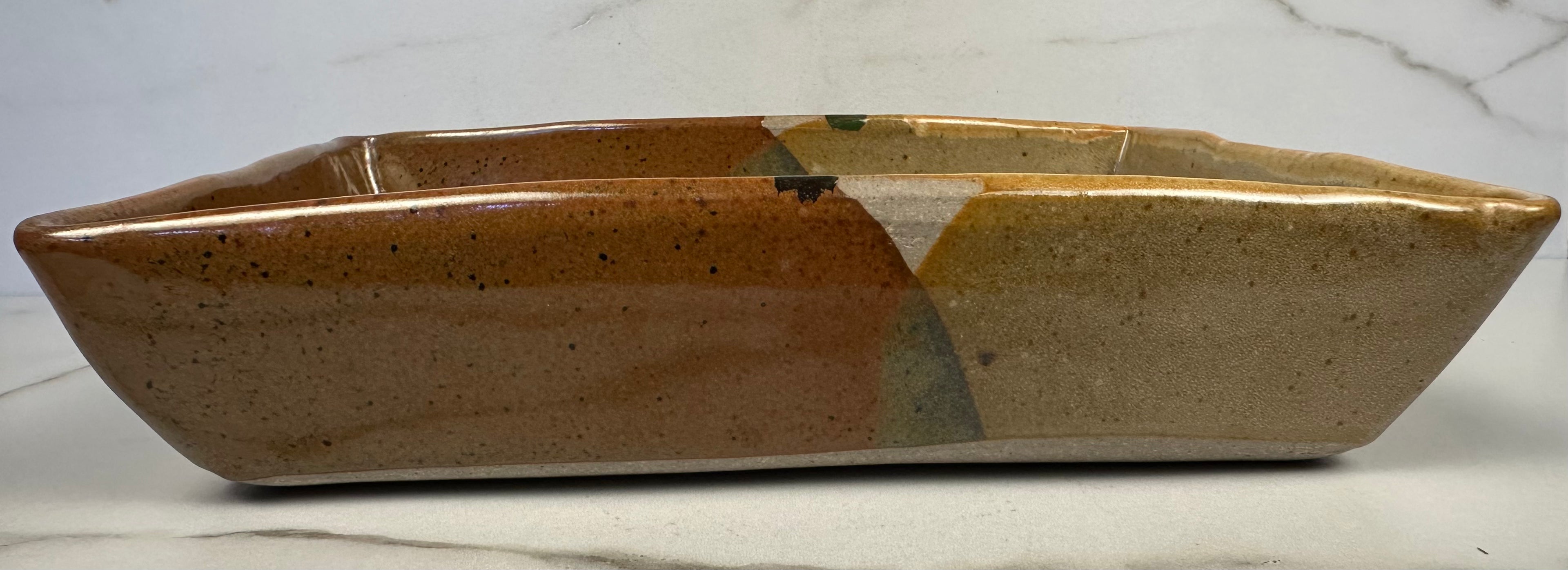 Rectangular  Studio Pottery Bowl – Artist Mark