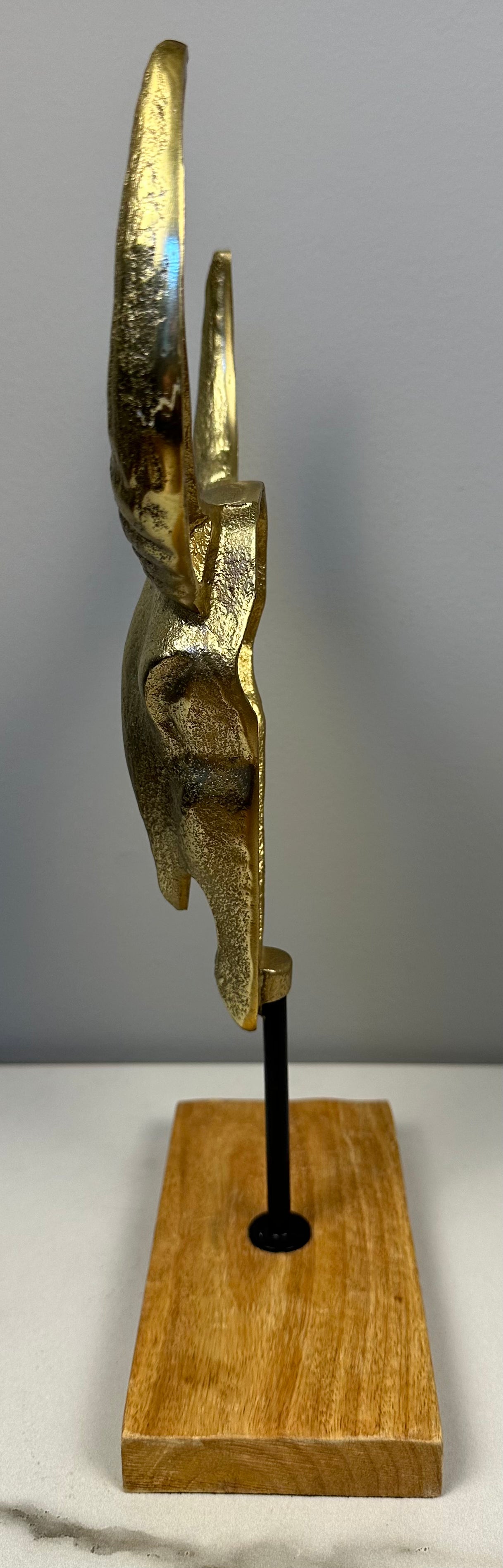 Metal Gold Tone Steer Head Figurine