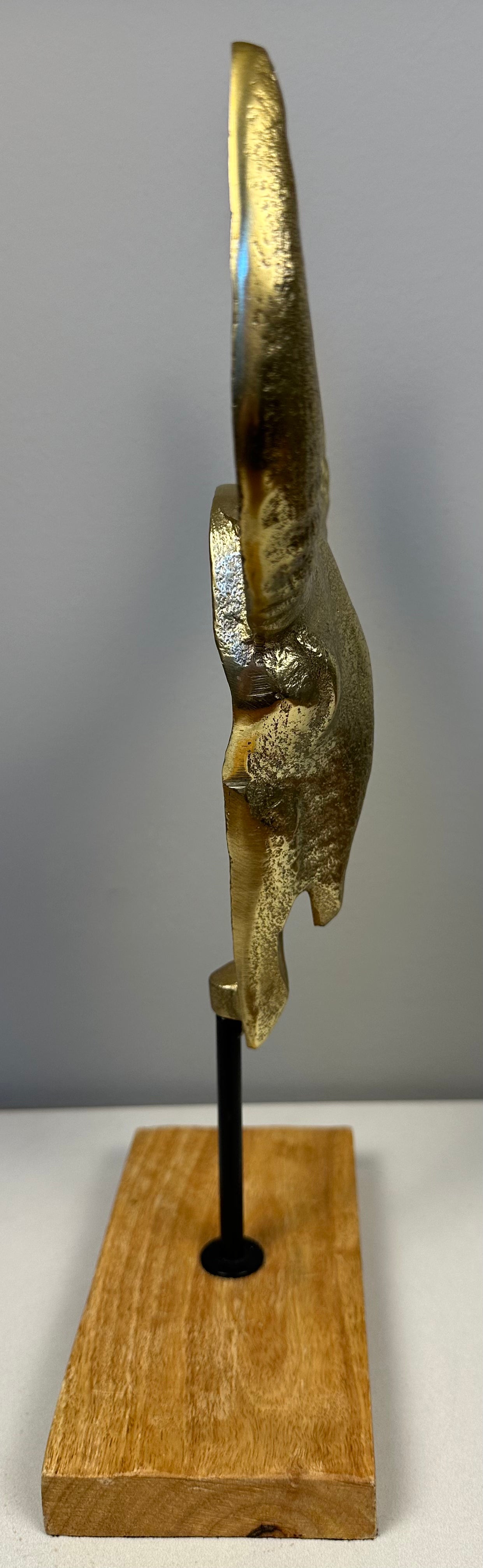 Metal Gold Tone Steer Head Figurine