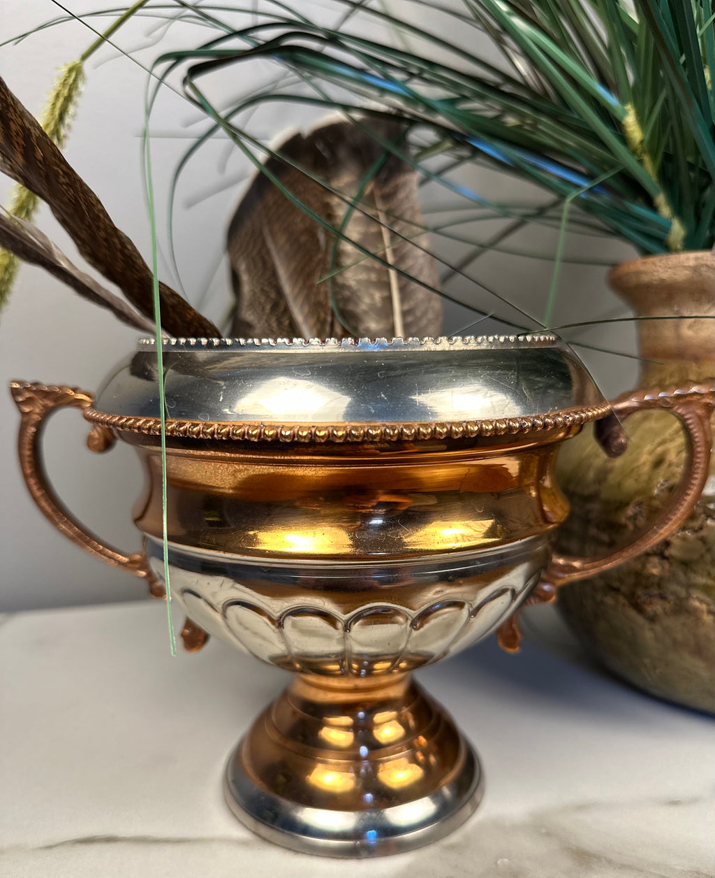 Bronze and Silver Handled Vase