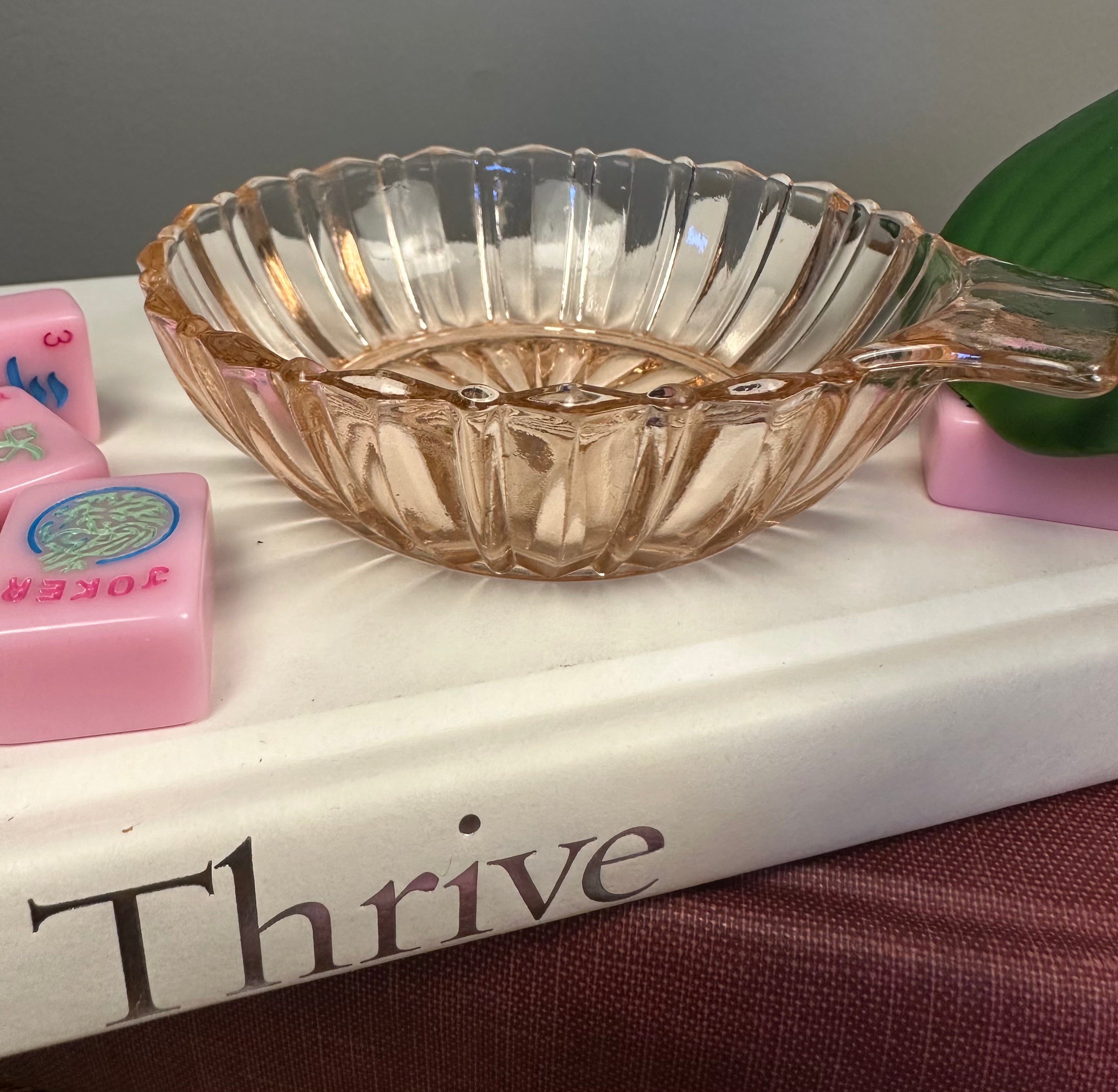 Pink Depression Glass Dessert/Berry Bowl with Handle -  "Fortune" Hocking Glass  | Circa 1937-1938