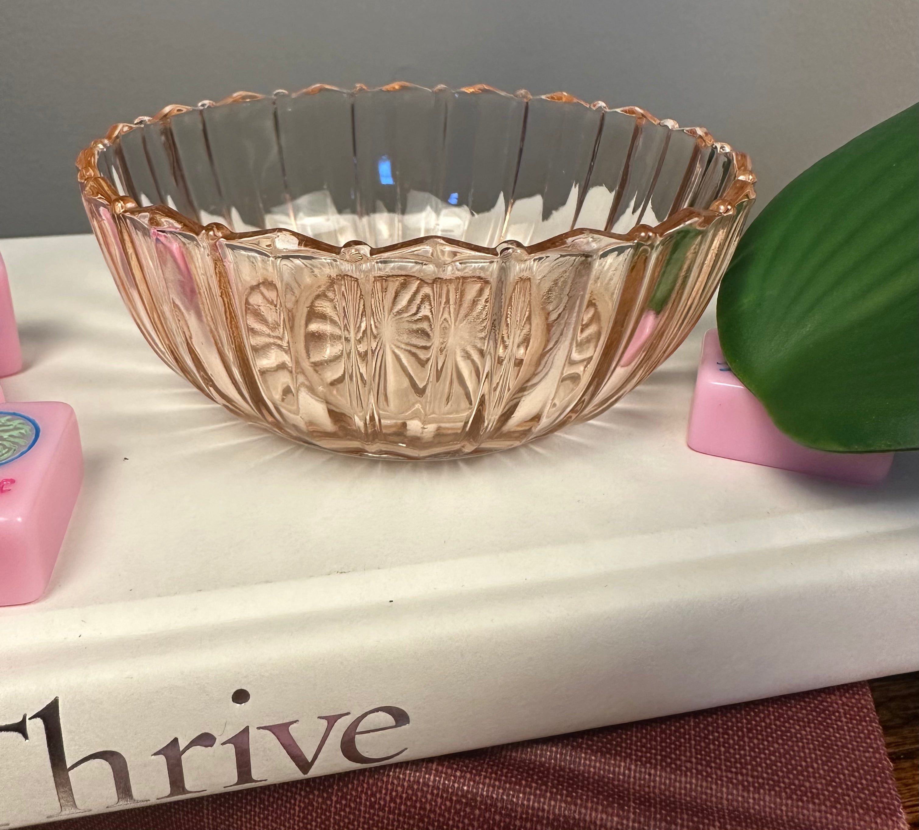 Pink Depression Glass Dessert/Berry Bowl  -  "Fortune" Hocking Glass  | Circa 1937-1938