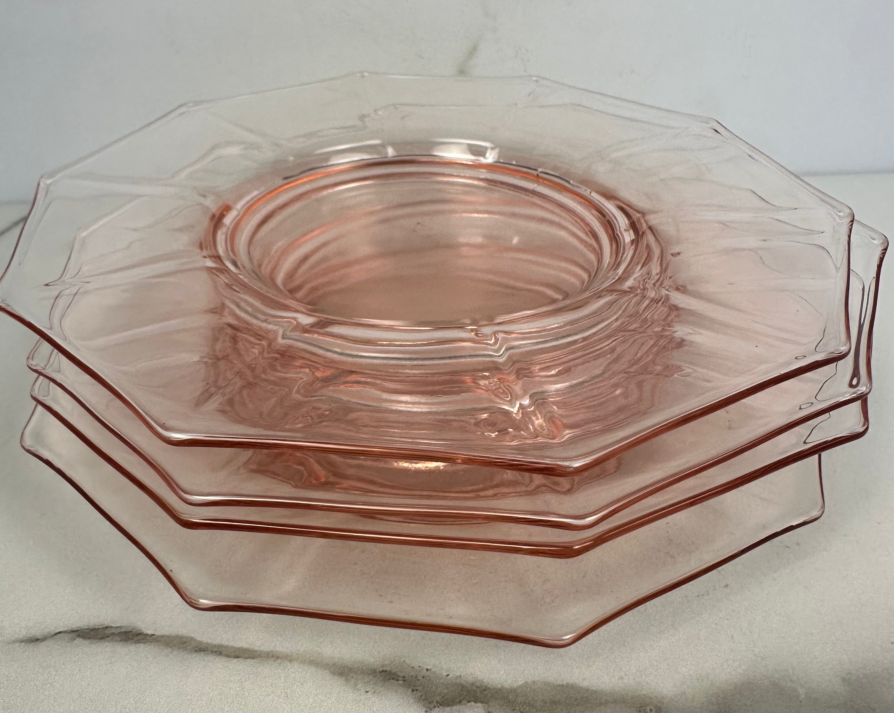 Pink Depression Glass Plate  -  “Molly Pink” Imperial Glass  | Circa 1929- 1939