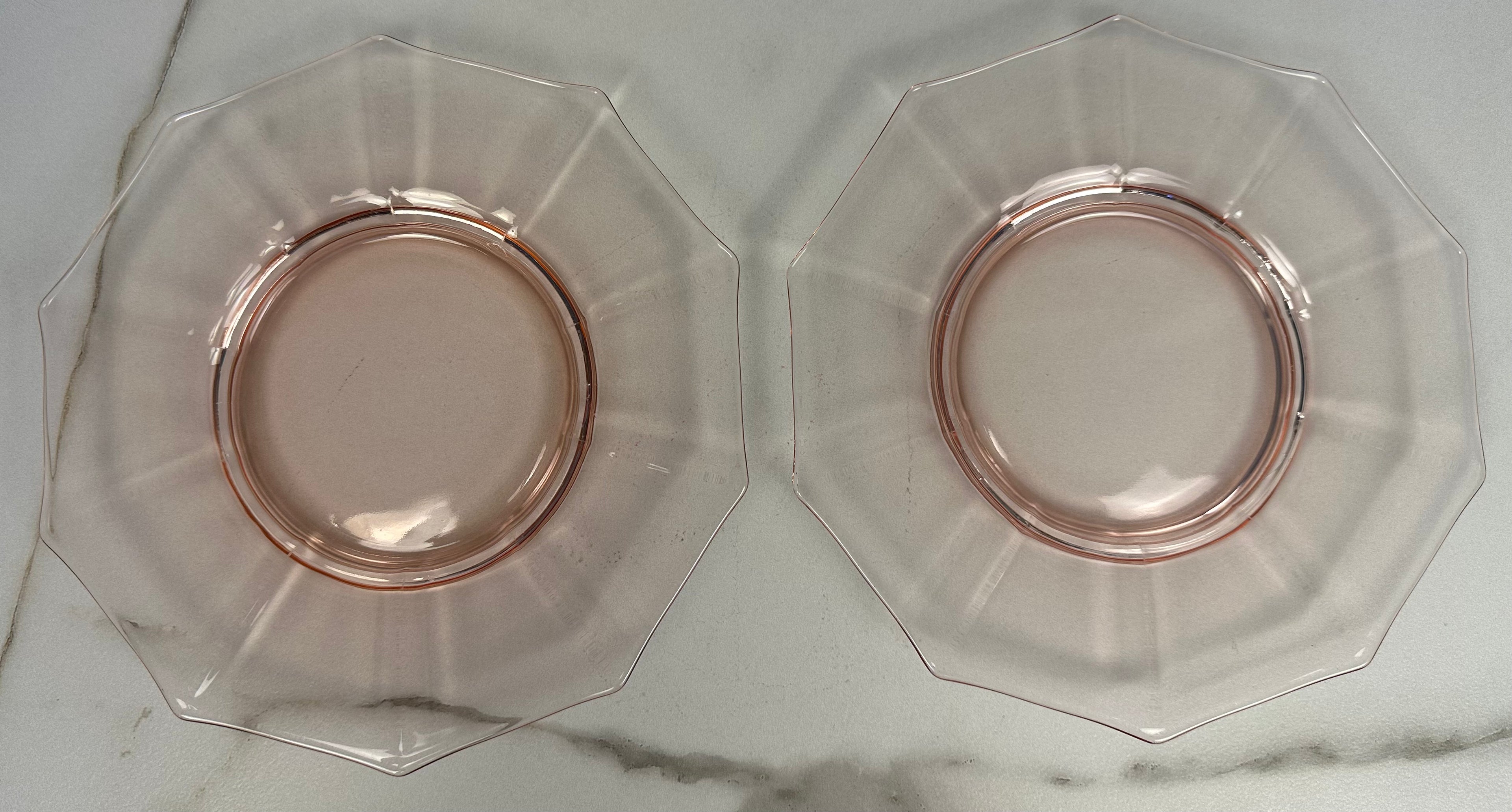 Pink Depression Glass Plate  -  “Molly Pink” Imperial Glass  | Circa 1929- 1939