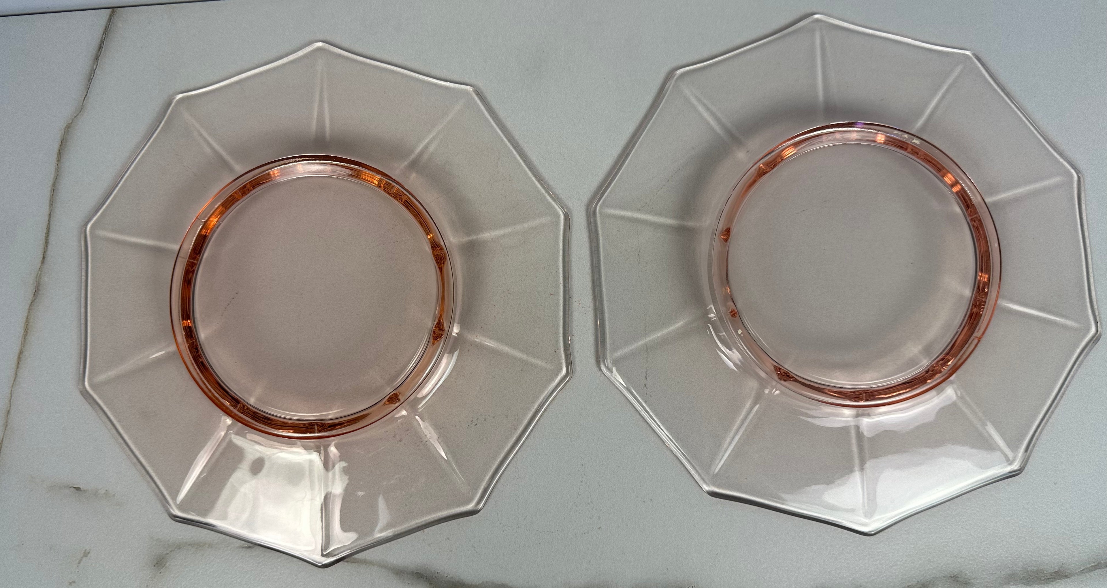 Pink Depression Glass Plate  -  “Molly Pink” Imperial Glass  | Circa 1929- 1939