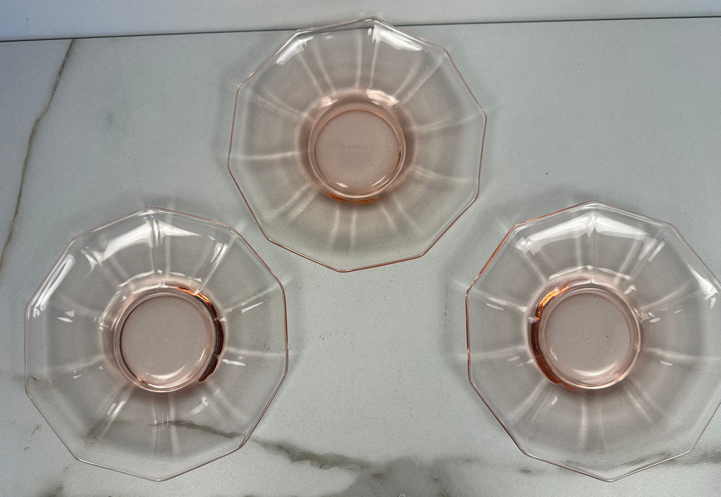 Pink Depression Glass Saucer  “Molly Pink” Imperial Glass  | Circa 1929- 1939