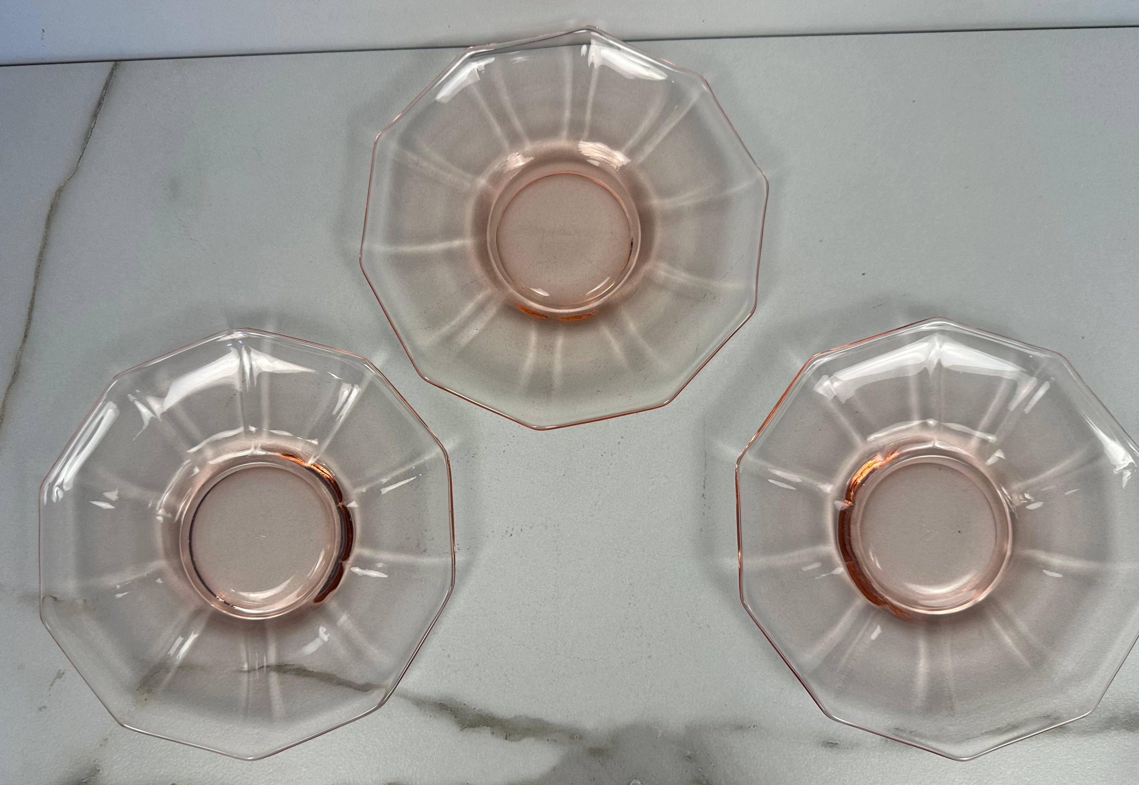Pink Depression Glass Saucer  “Molly Pink” Imperial Glass  | Circa 1929- 1939