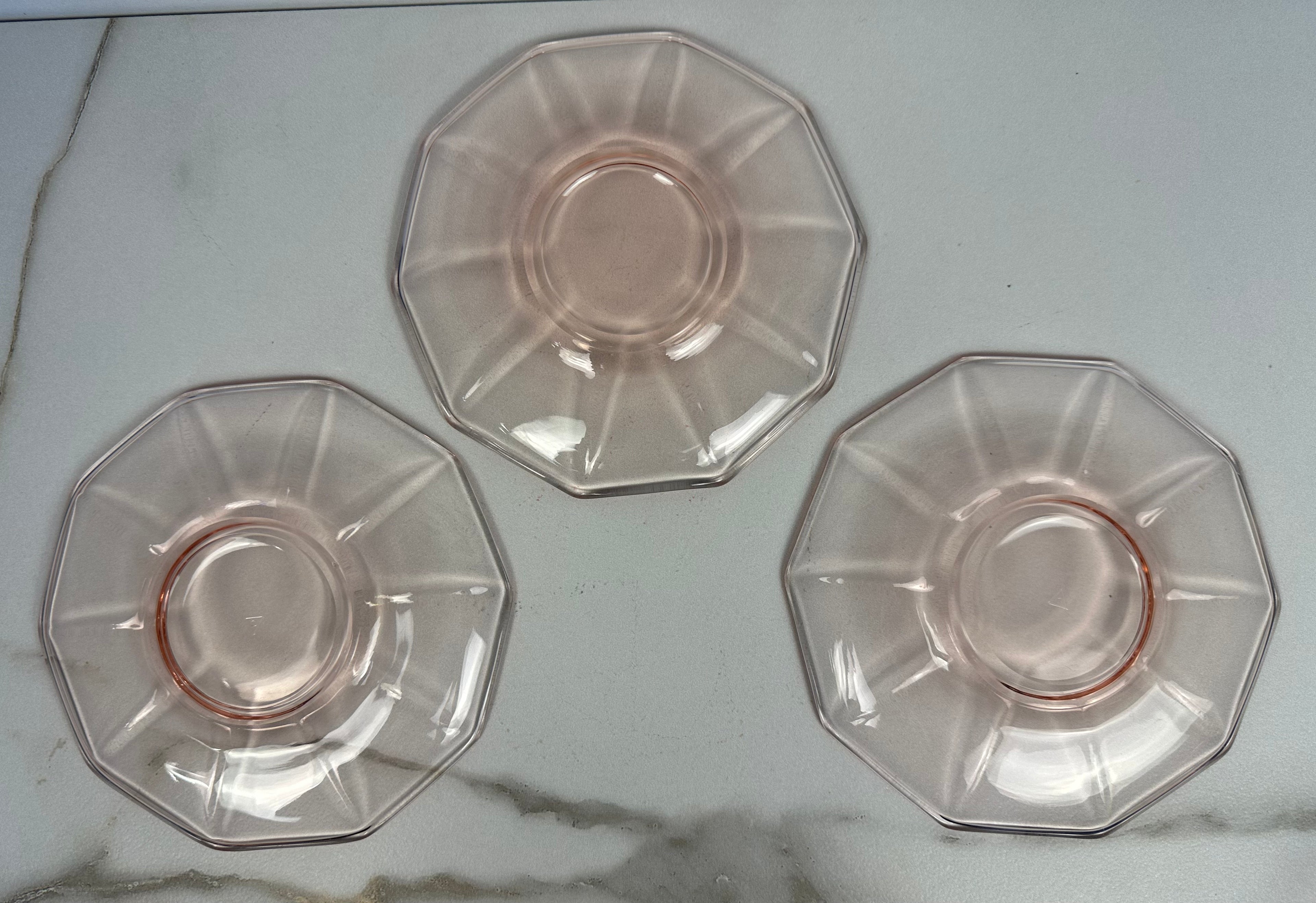 Pink Depression Glass Saucer  “Molly Pink” Imperial Glass  | Circa 1929- 1939