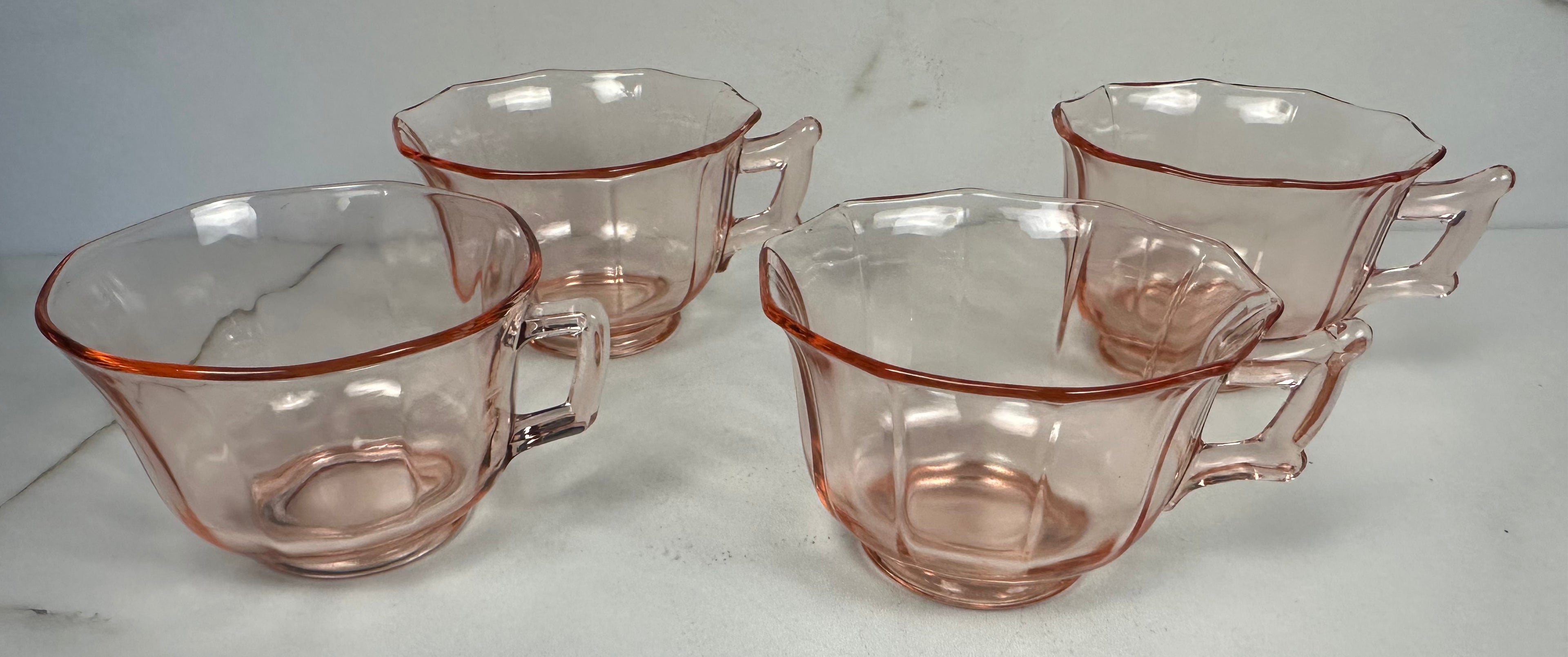 Pink Depression Glass Tea or Coffee Cup “Molly Pink” Imperial Glass  | Circa 1929- 1939