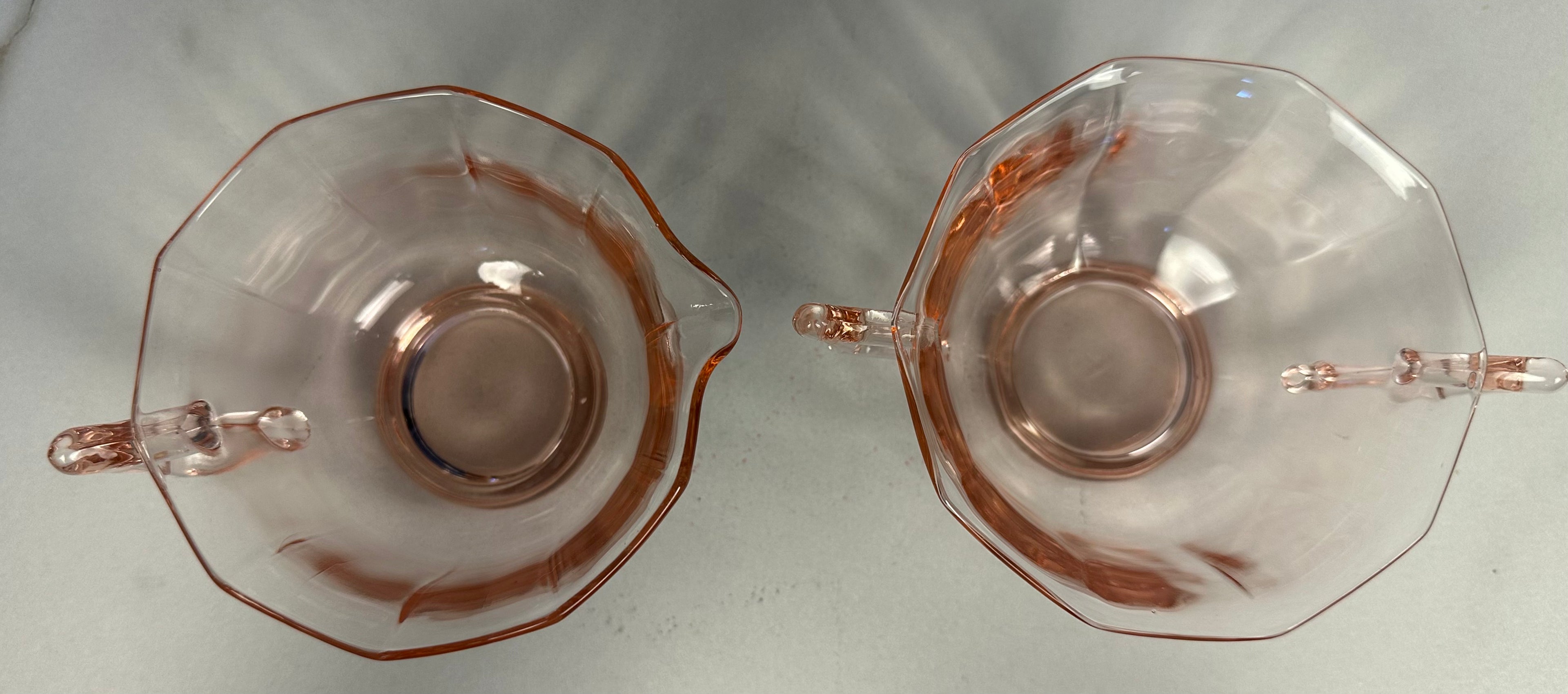 Pink Depression Glass Sugar and Creamer  Set -  “Molly Pink” Imperial Glass  | Circa 1929- 1939