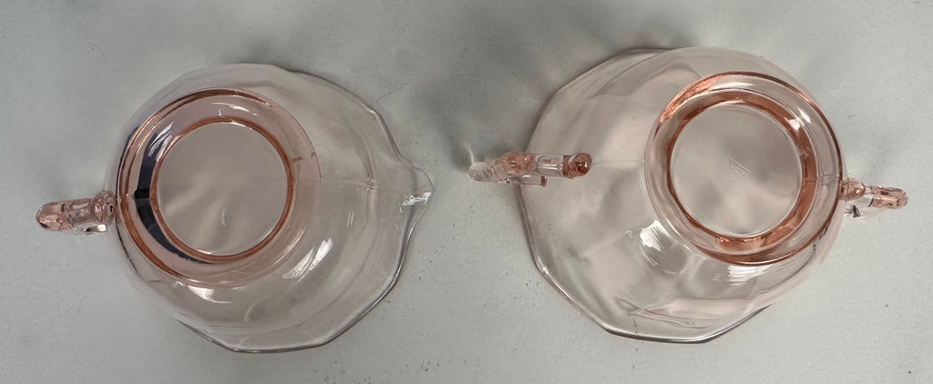 Pink Depression Glass Sugar and Creamer  Set -  “Molly Pink” Imperial Glass  | Circa 1929- 1939