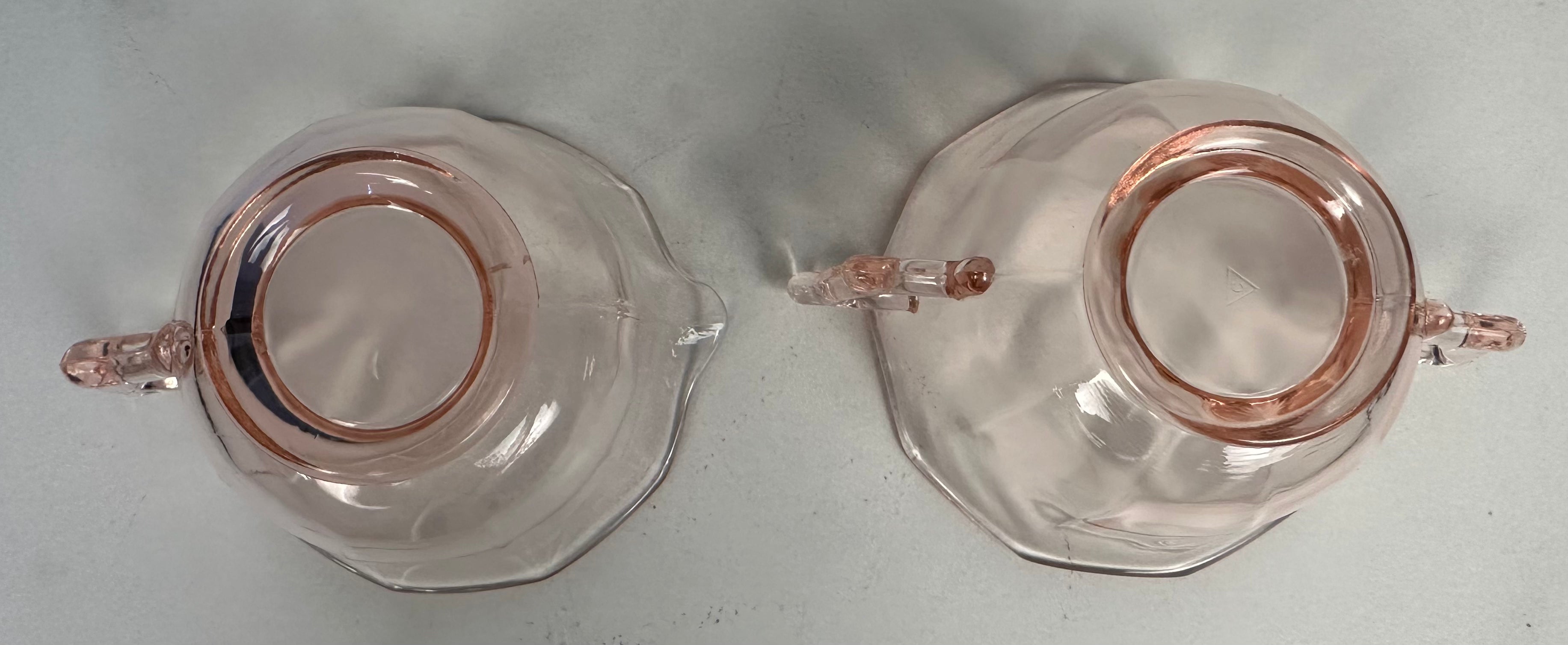 Pink Depression Glass Sugar and Creamer  Set -  “Molly Pink” Imperial Glass  | Circa 1929- 1939