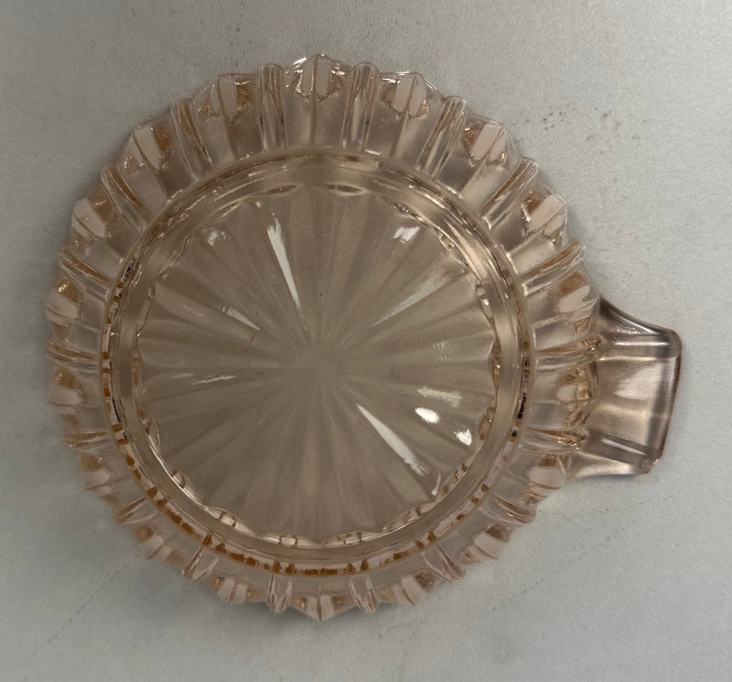Pink Depression Glass Dessert/Berry Bowl with Handle -  "Fortune" Hocking Glass  | Circa 1937-1938