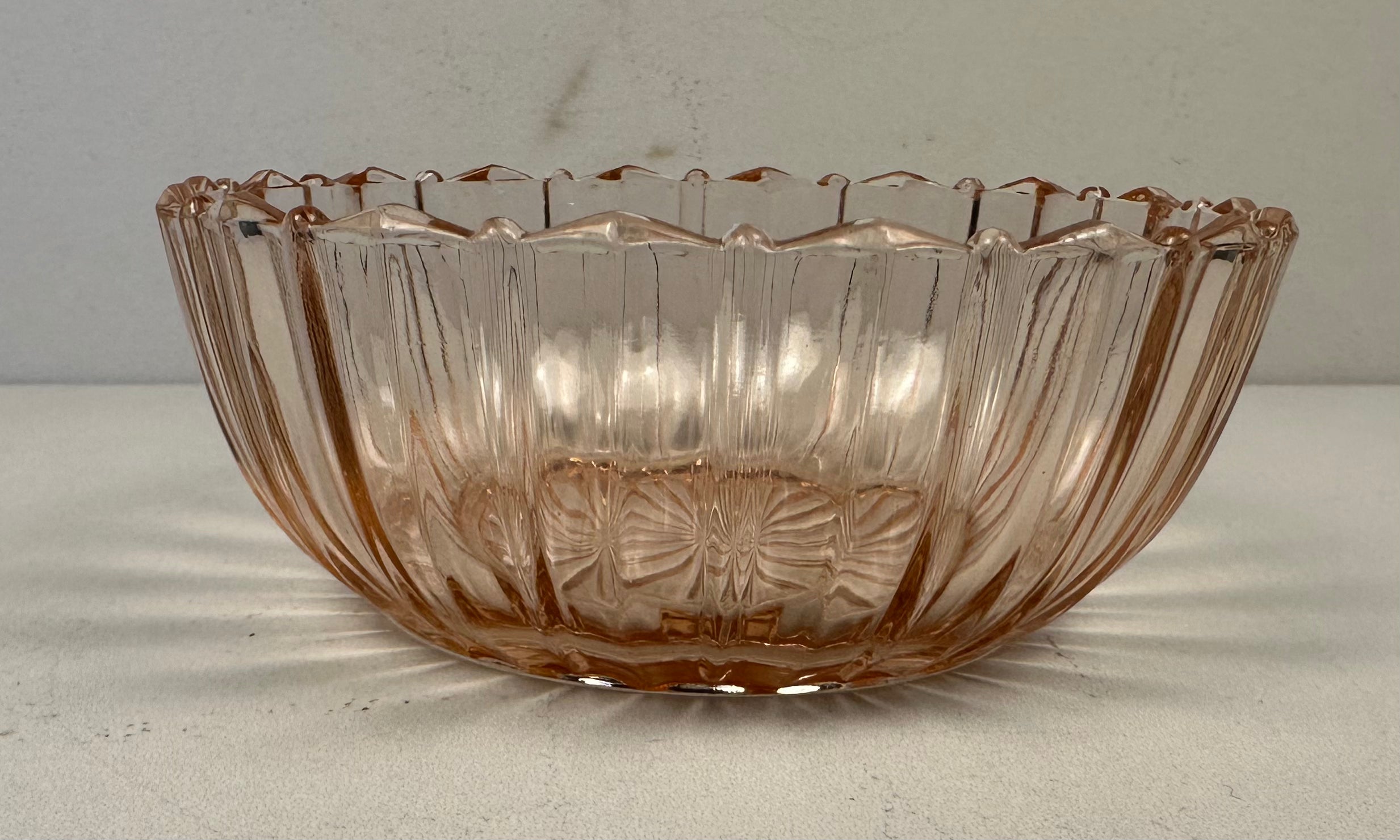 Pink Depression Glass Dessert/Berry Bowl  -  "Fortune" Hocking Glass  | Circa 1937-1938