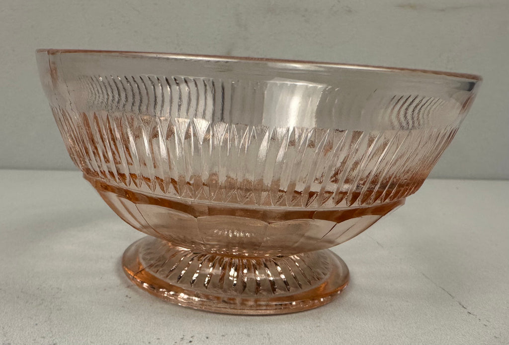 Pink Depression Glass Footed Sherbet Bowl  -  "Coronation” Hocking Glass | 1936- 1940