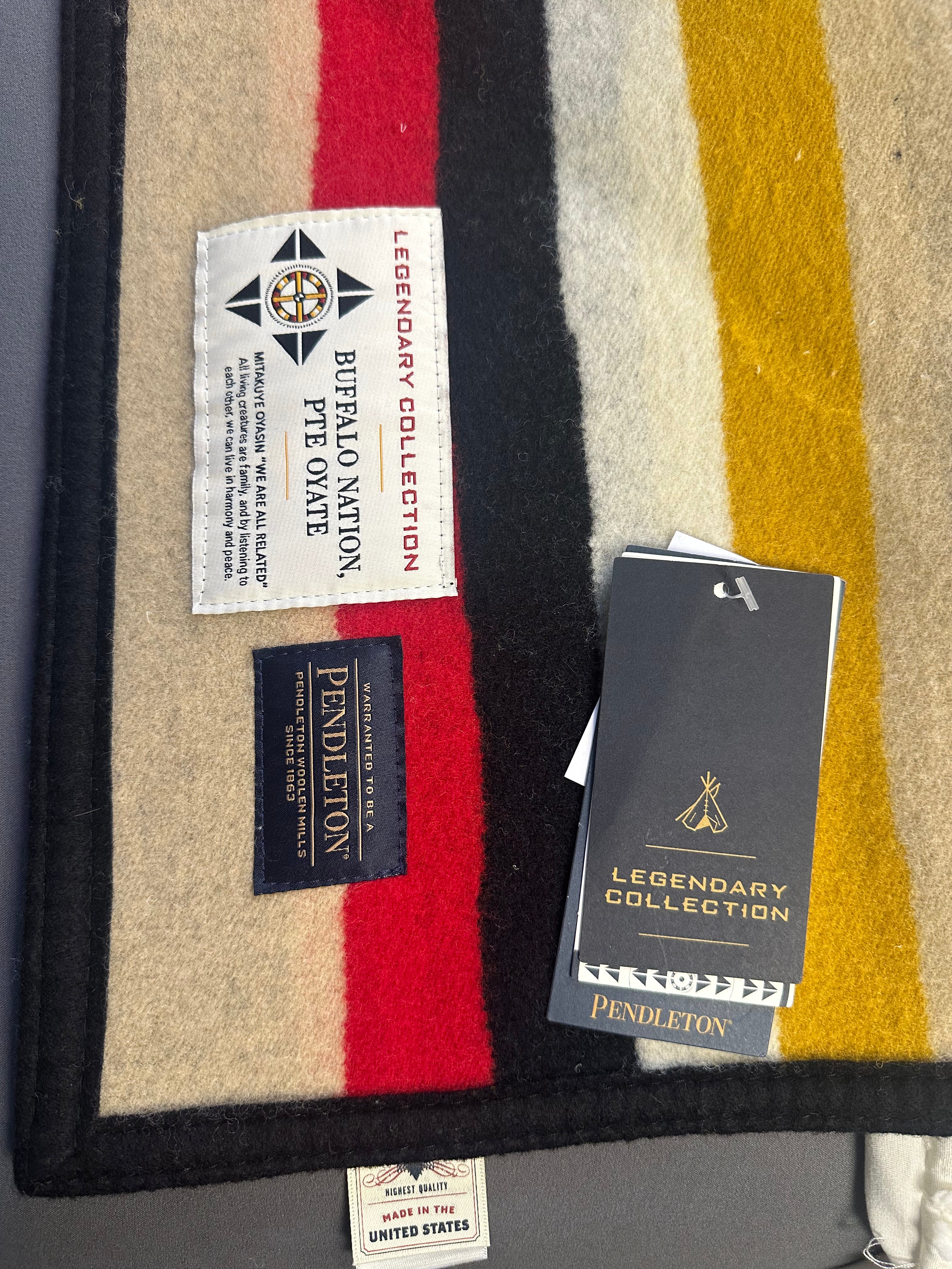 Pendleton Wool "Buffalo Nation" Reversible Blanket with Tags