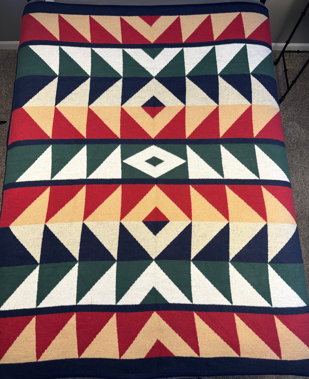 Vintage Biederbeck Native American Pattern Blanket