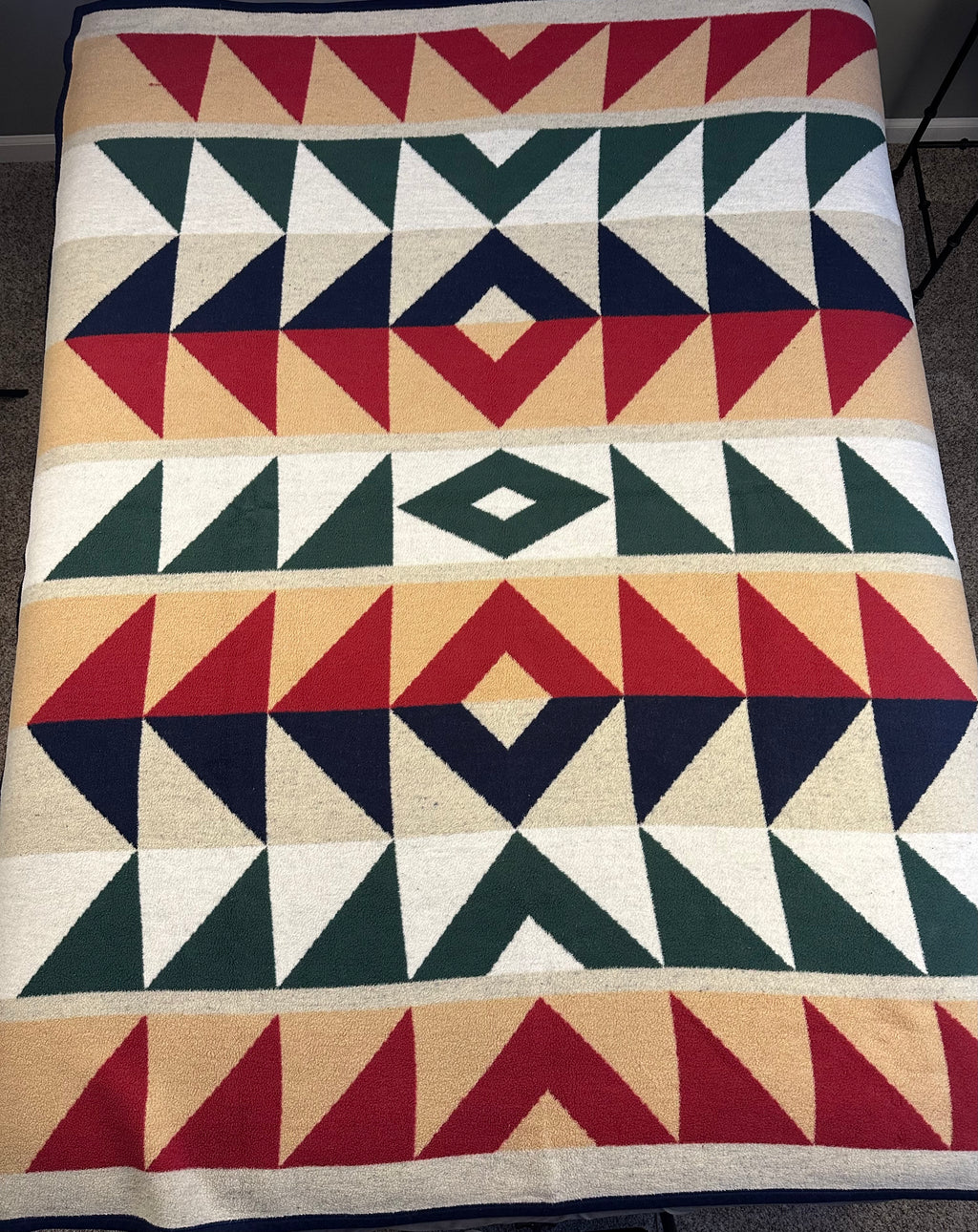 Vintage Biederbeck Native American Pattern Blanket