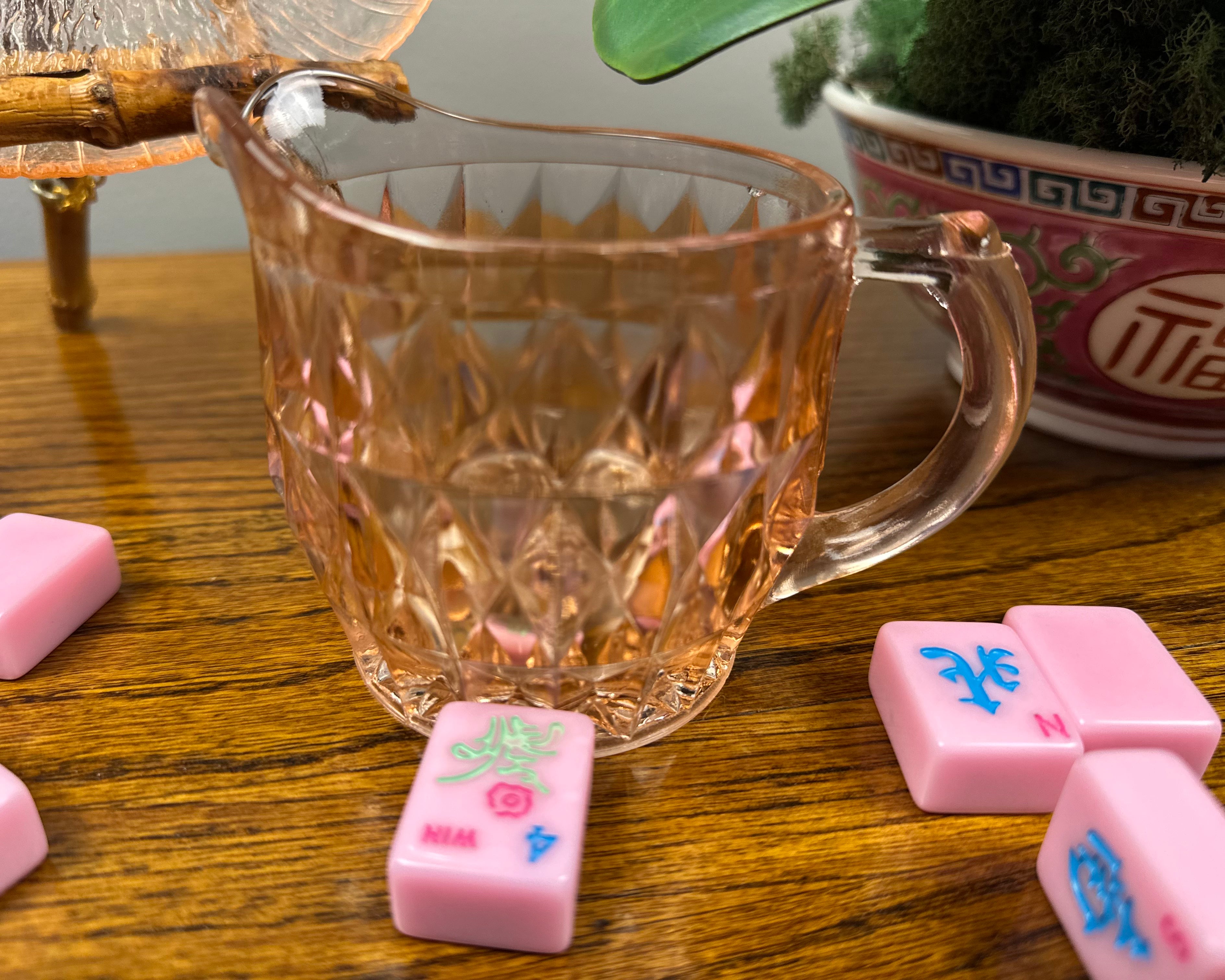 Pink Depression Glass Creamer “Windsor Diamond” Jeannette Glass |  1936-1946