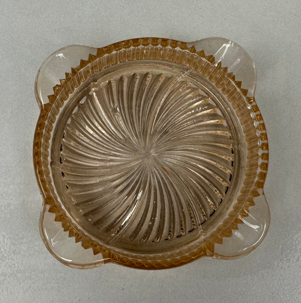 Pink Depression Glass Ashtray/Coaster   -  "Diana” Federal Glass | 1937- 1941