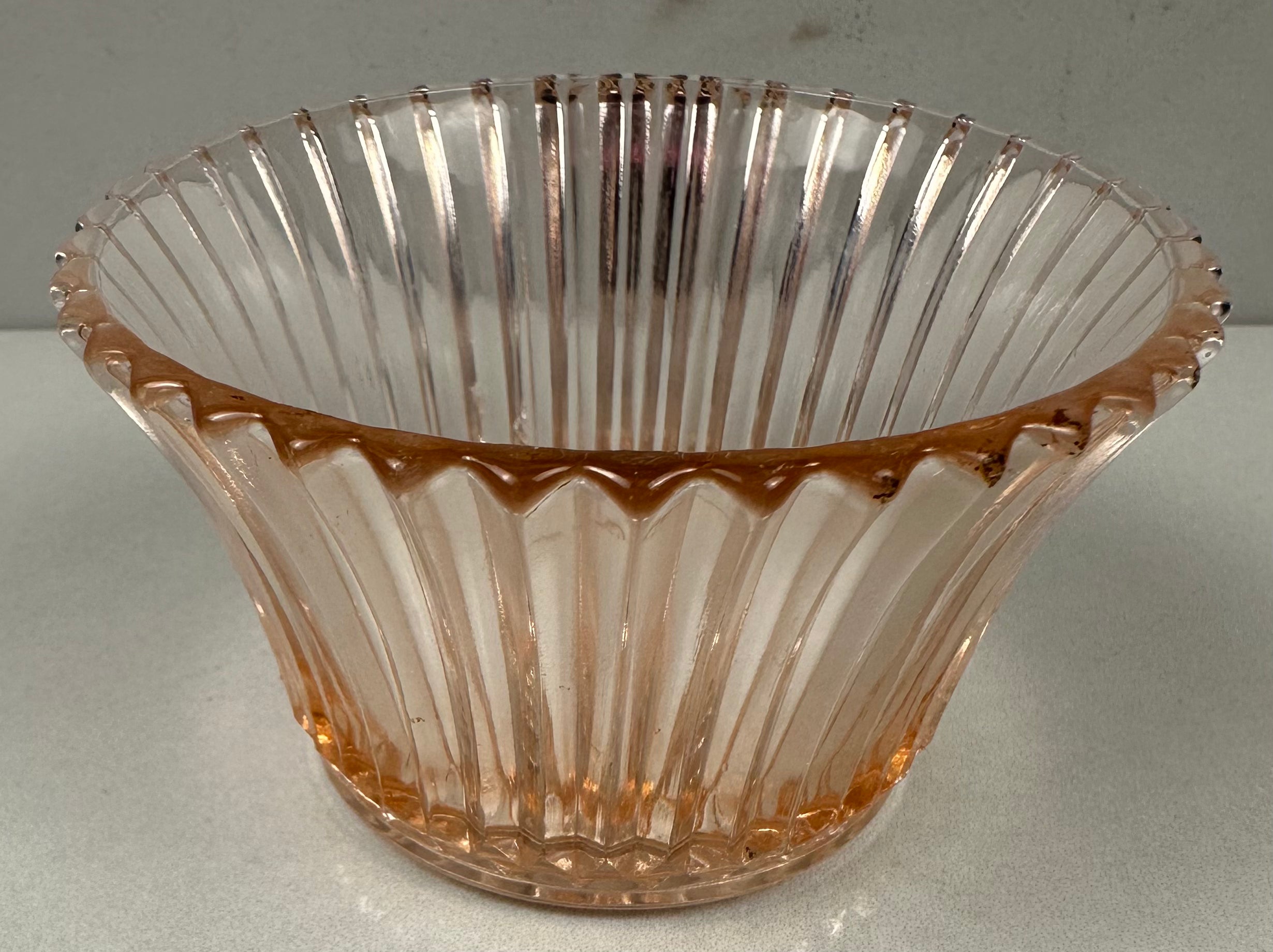 Pink Depression Glass Dessert Bowl  “Queen Mary” - Vertical Ribbed Anchor Hocking  |  1936-1949