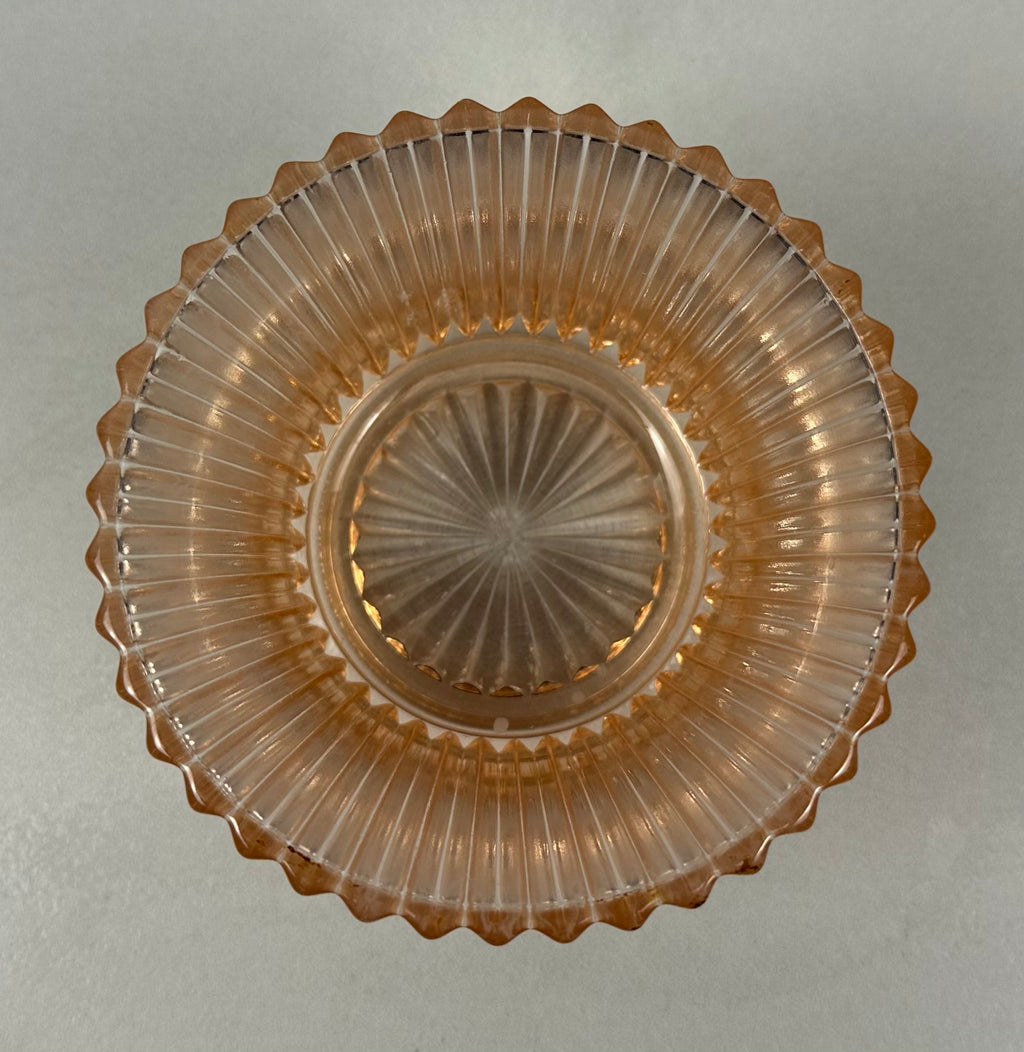 Pink Depression Glass Dessert Bowl  “Queen Mary” - Vertical Ribbed Anchor Hocking  |  1936-1949