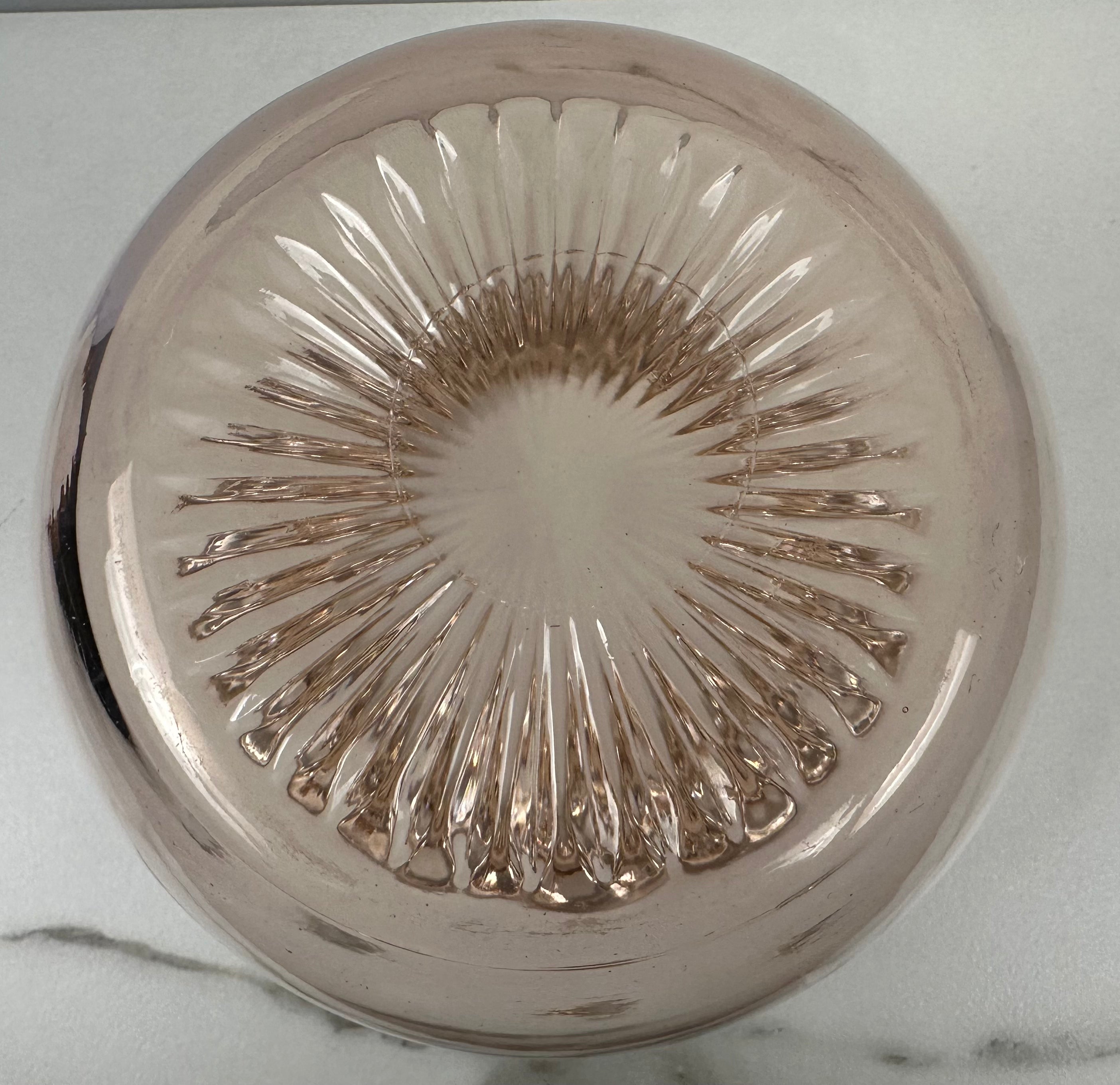 Pink Depression Glass Globe Bowl  -  "Old Colony Open Lace” Anchor Hocking | 1935- 1938