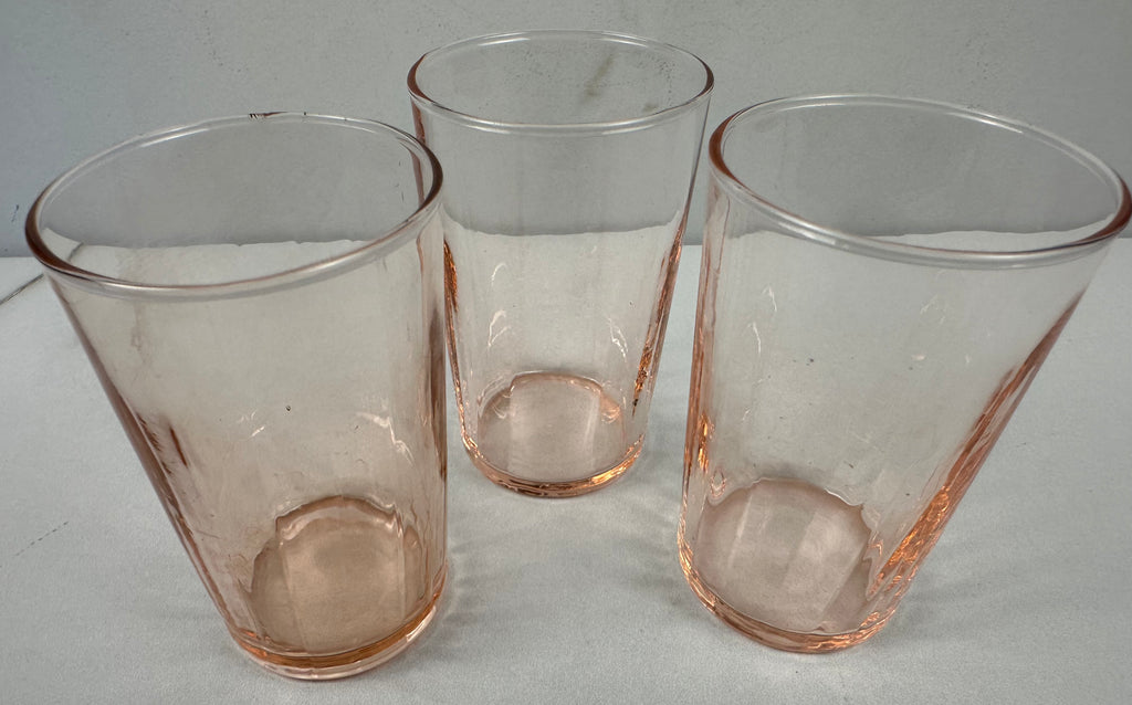 Pink Depression Glass 5 ounce Tumbler  -  unknown pattern and maker |