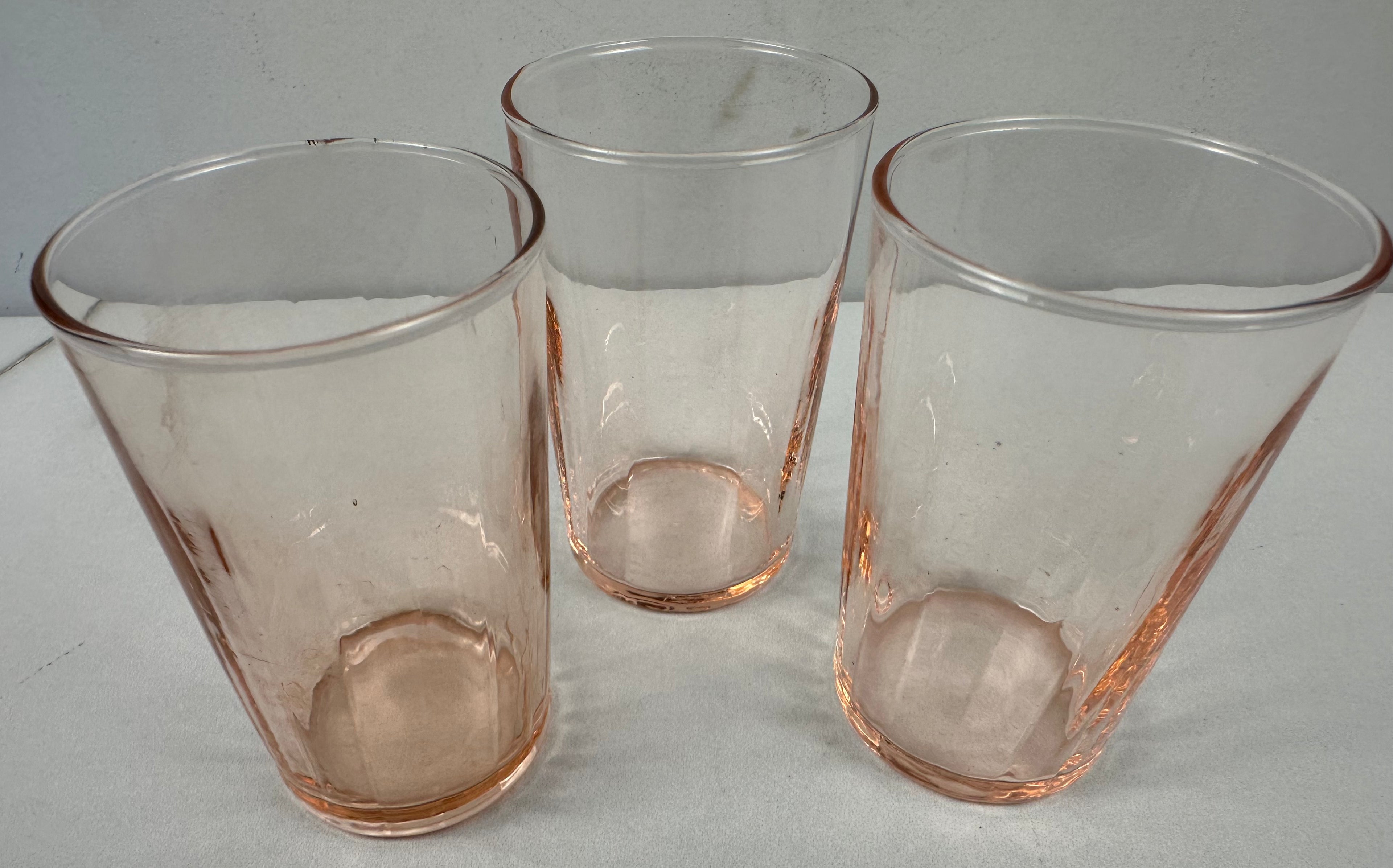 Pink Depression Glass 5 ounce Tumbler  -  unknown pattern and maker |
