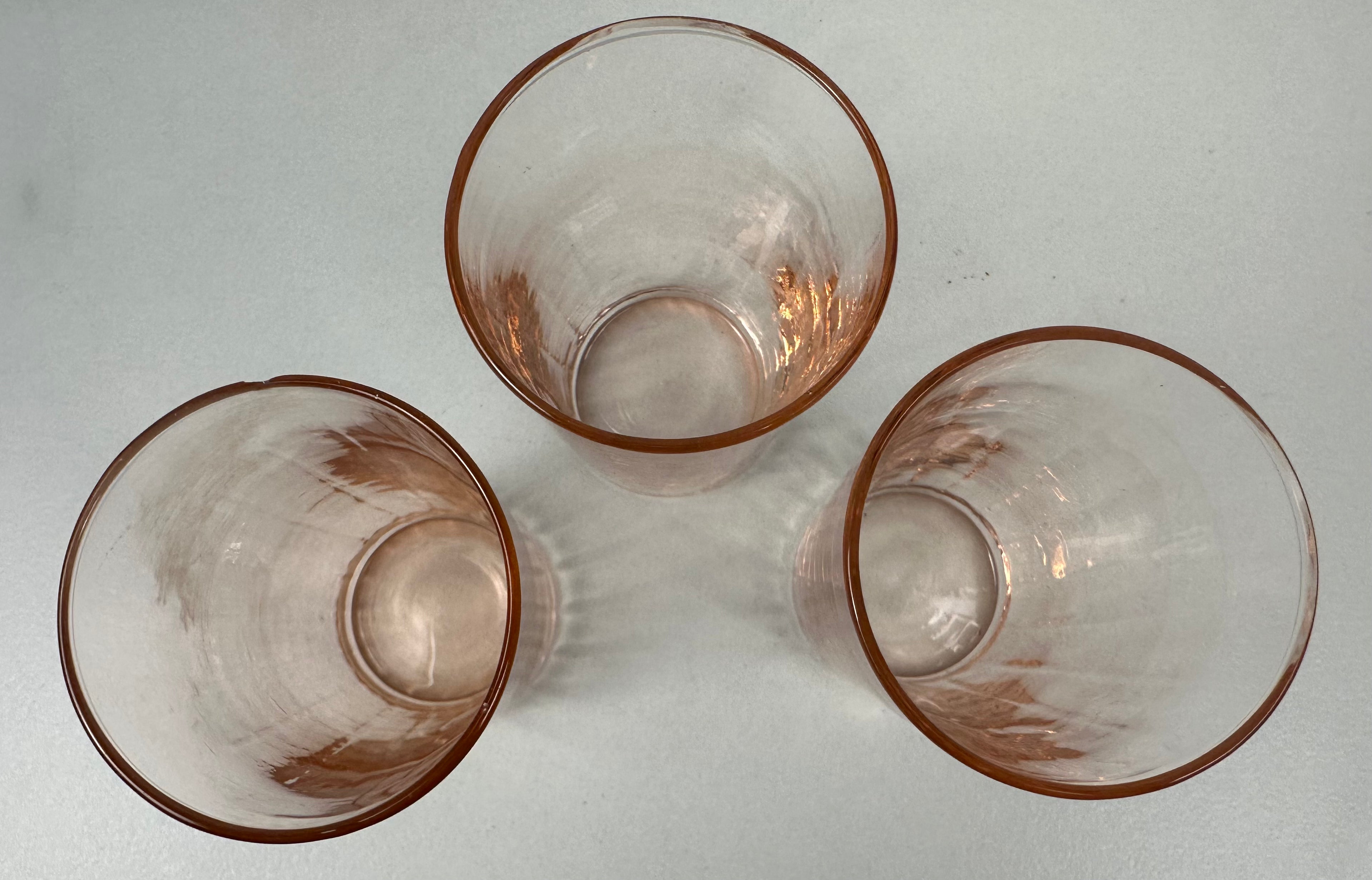 Pink Depression Glass 5 ounce Tumbler  -  unknown pattern and maker |