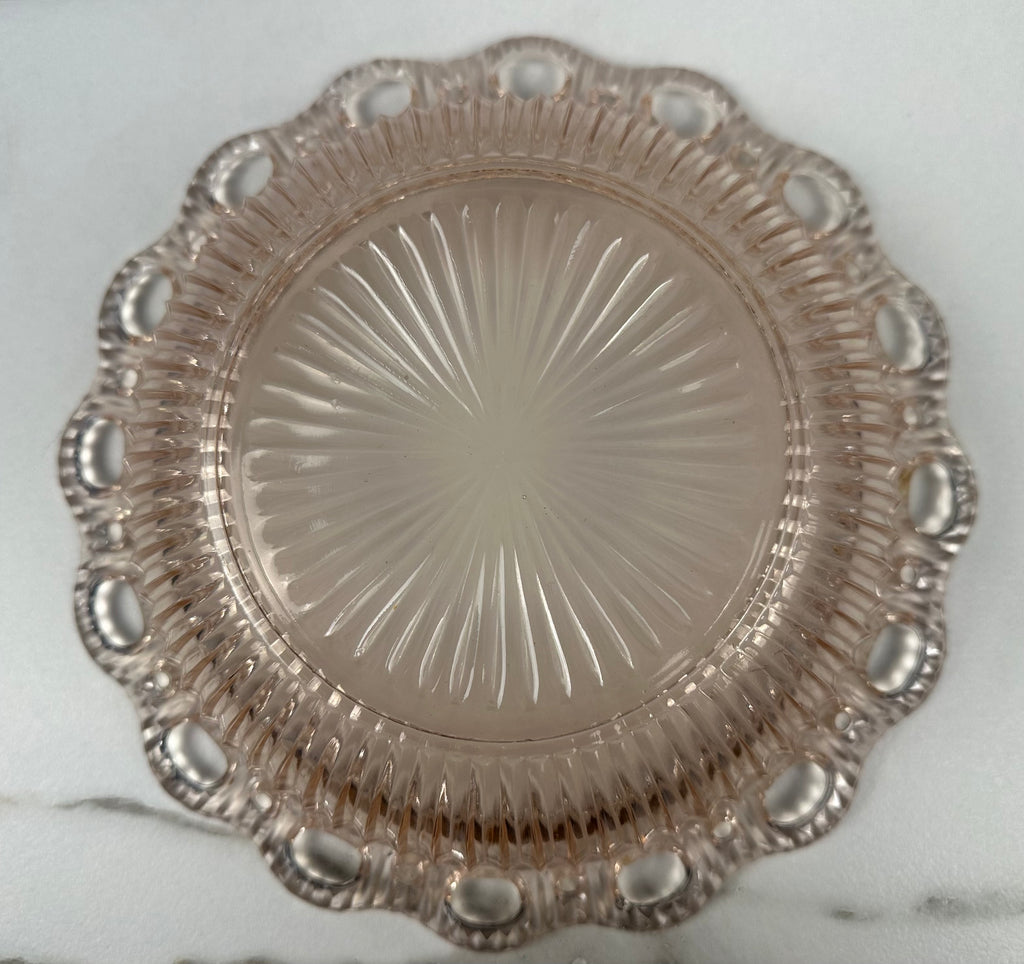 Pink Depression Glass Bowl - Lined  - “Colony Open Lace” Anchor Hocking | 1935- 1938