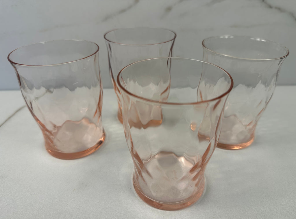 Pink Depression 9 oz Tumbler  - “Hex Optic” Jeannette Glass | 1928- 1932