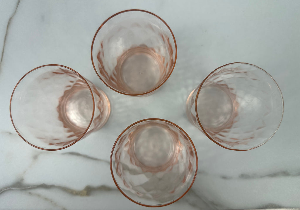 Pink Depression 9 oz Tumbler  - “Hex Optic” Jeannette Glass | 1928- 1932