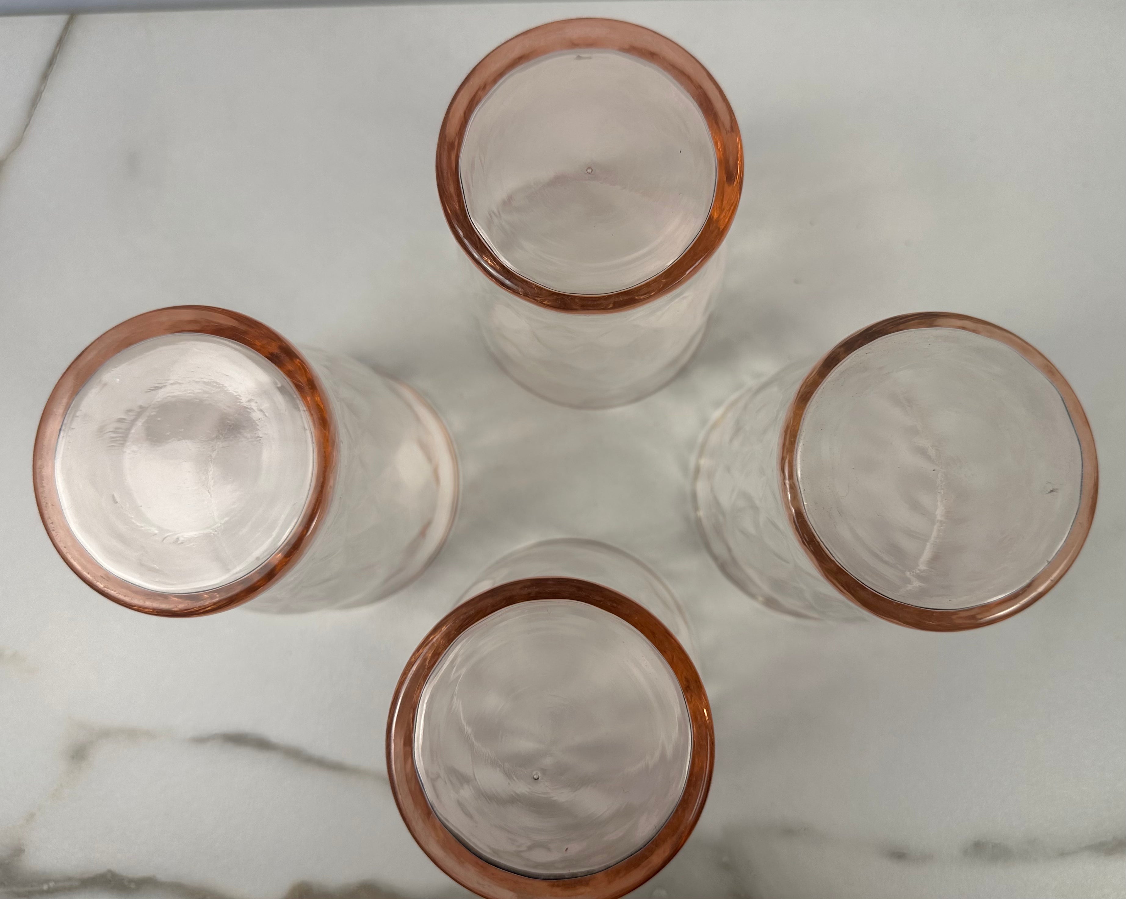 Pink Depression 9 oz Tumbler  - “Hex Optic” Jeannette Glass | 1928- 1932