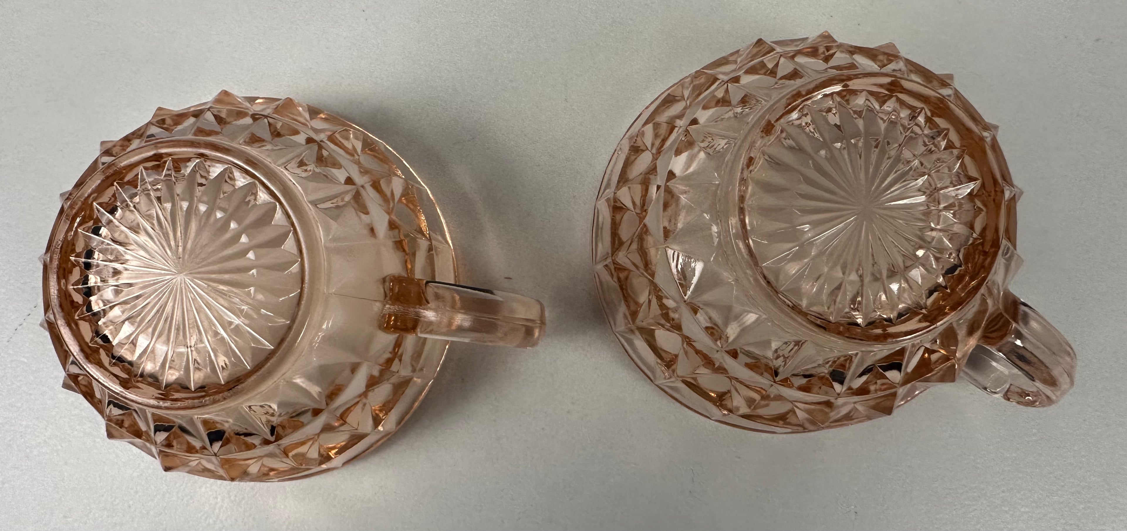 Pink Depression Glass Cup- “Windsor Diamond” Jeannette Glass 1936-1946
