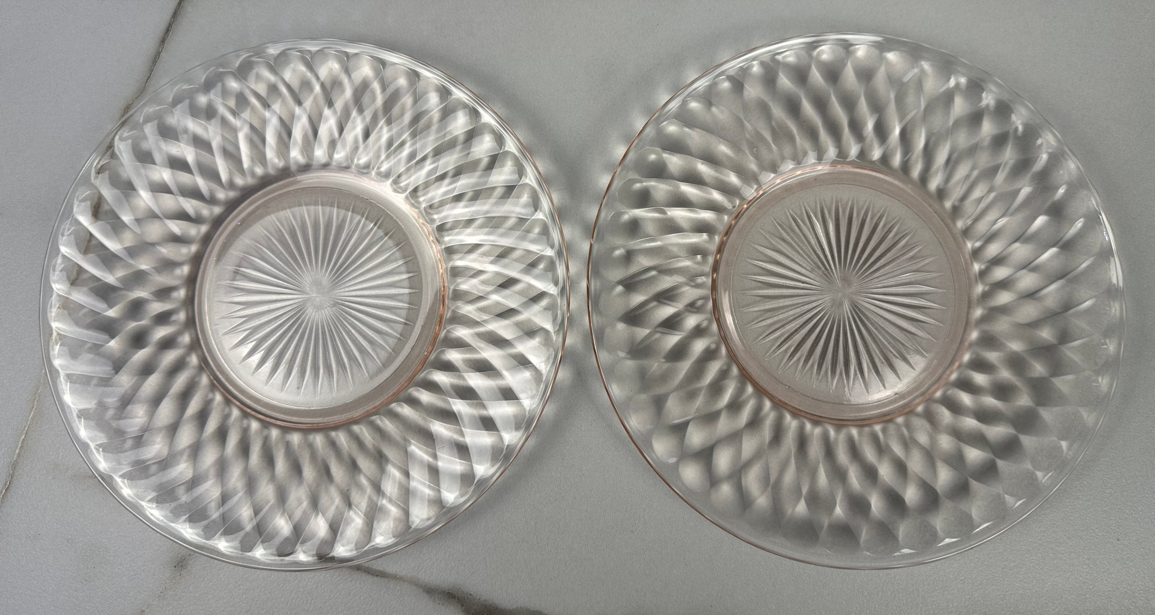 Pink Depression 8in Plate  - “Diana” Federal Glass Co | 1937-1941