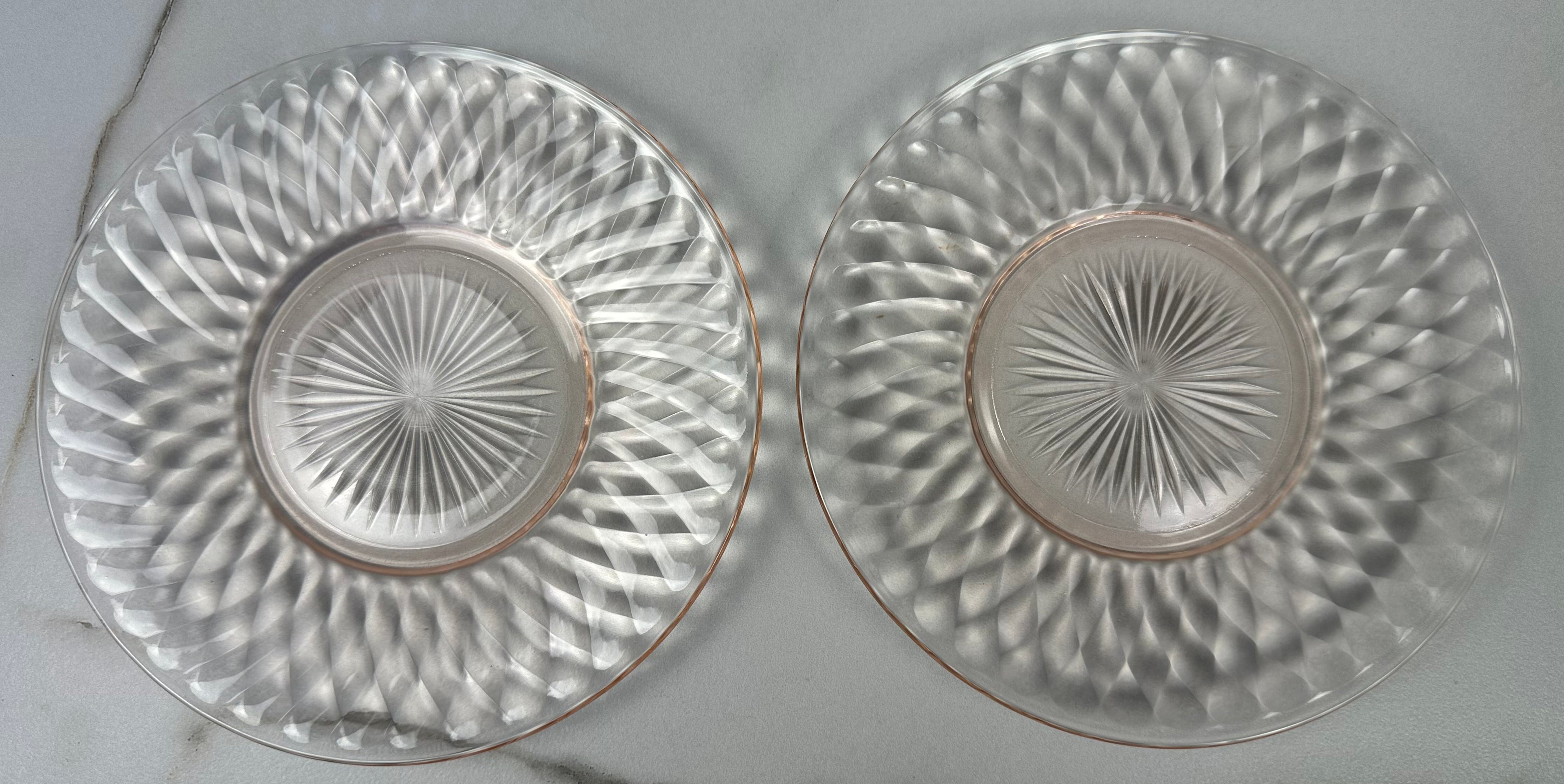 Pink Depression 8in Plate  - “Diana” Federal Glass Co | 1937-1941