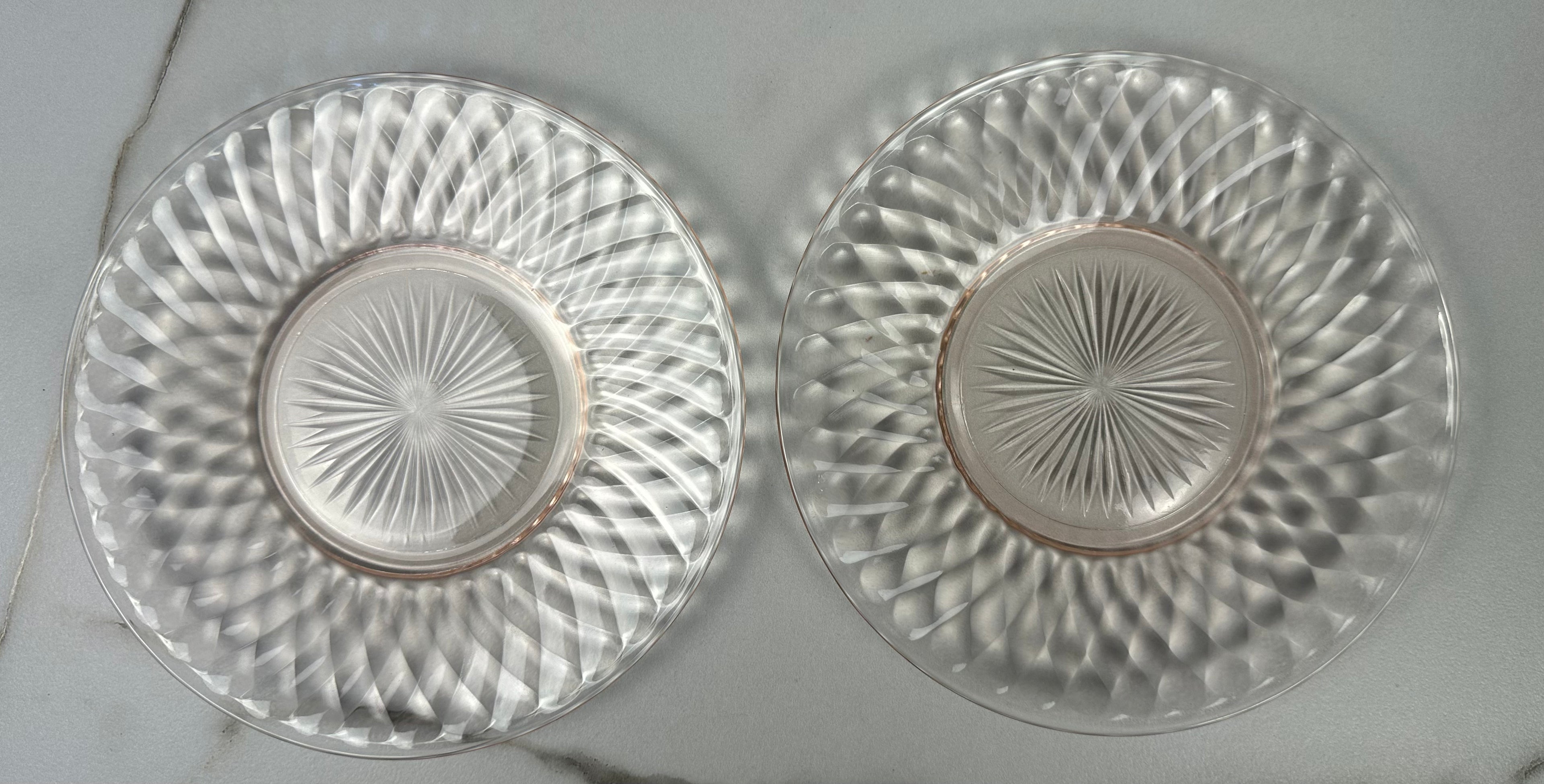 Pink Depression 8in Plate  - “Diana” Federal Glass Co | 1937-1941