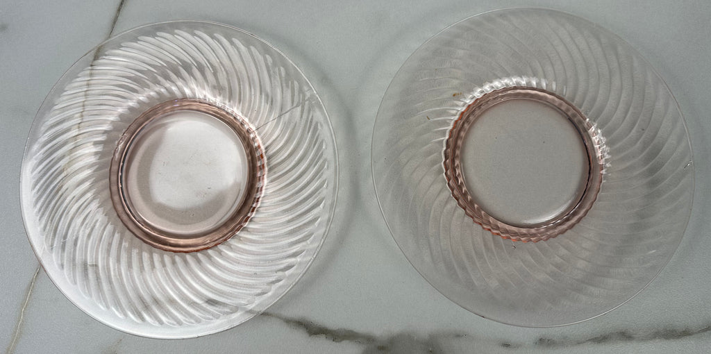 Pink Depression Glass 8 inch Plate - “Twisted Optic” Imperial Glass Co  | 1927-1930