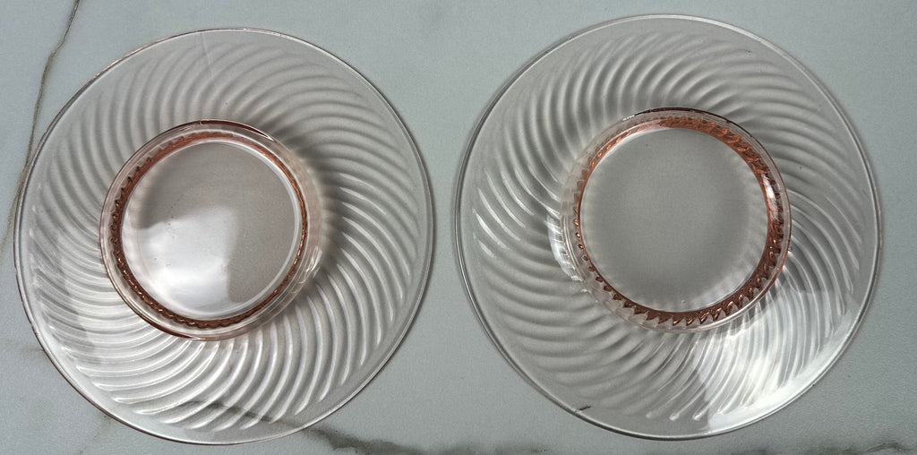 Pink Depression Glass 8 inch Plate - “Twisted Optic” Imperial Glass Co  | 1927-1930