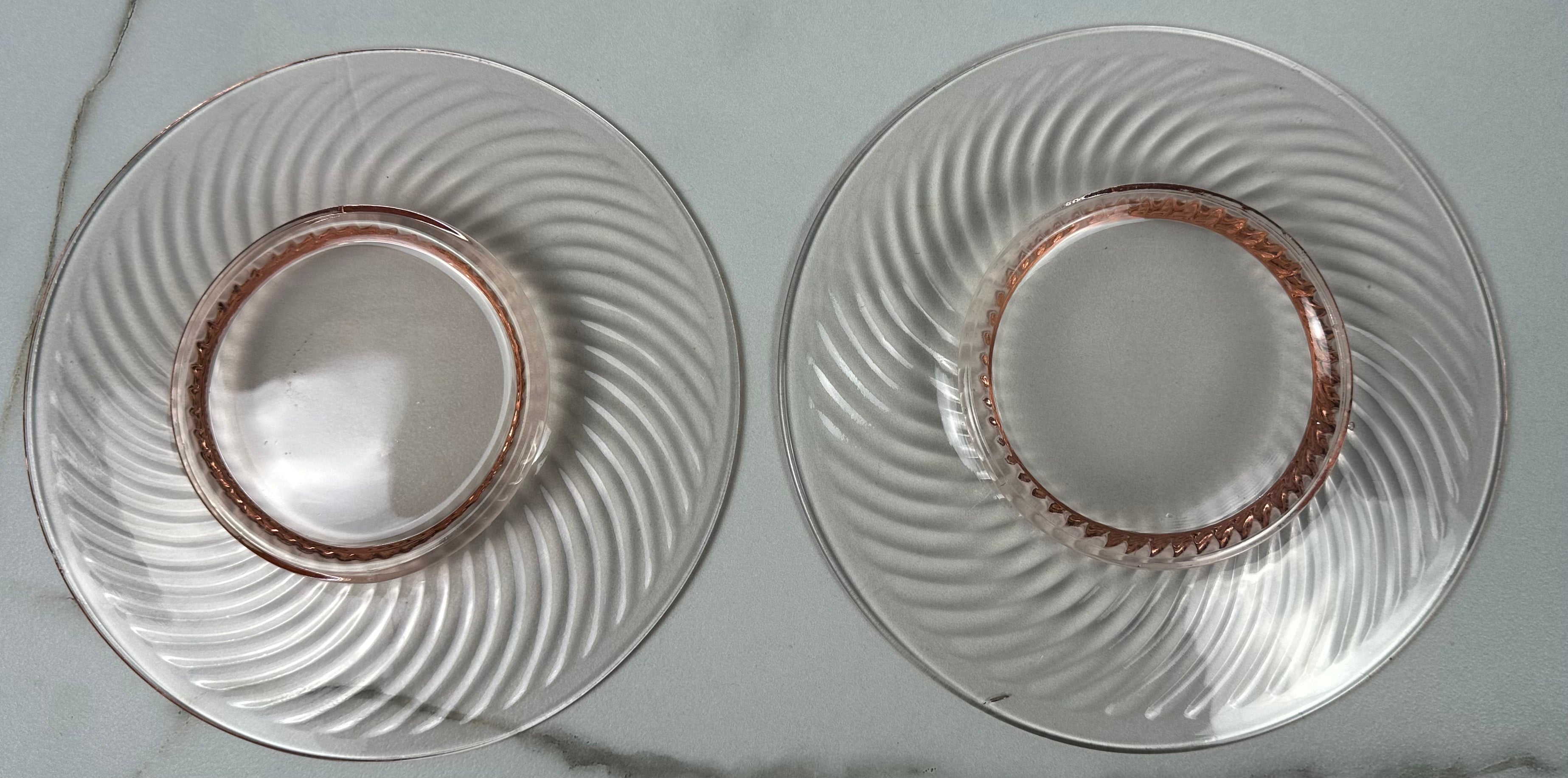 Pink Depression Glass 8 inch Plate - “Twisted Optic” Imperial Glass Co  | 1927-1930