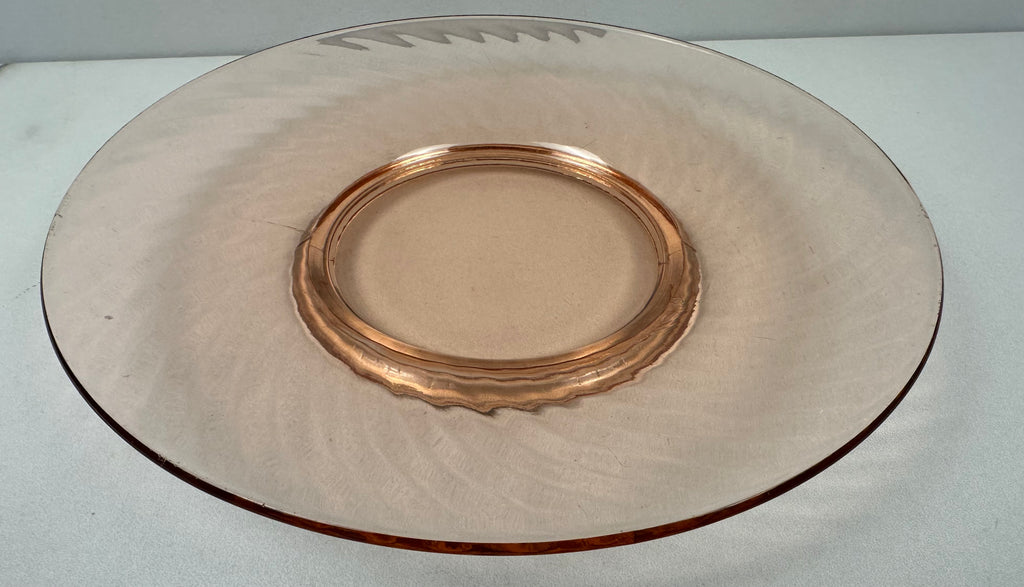 Pink Depression Glass 8 inch Plate - “Twisted Optic” Imperial Glass Co  | 1927-1930