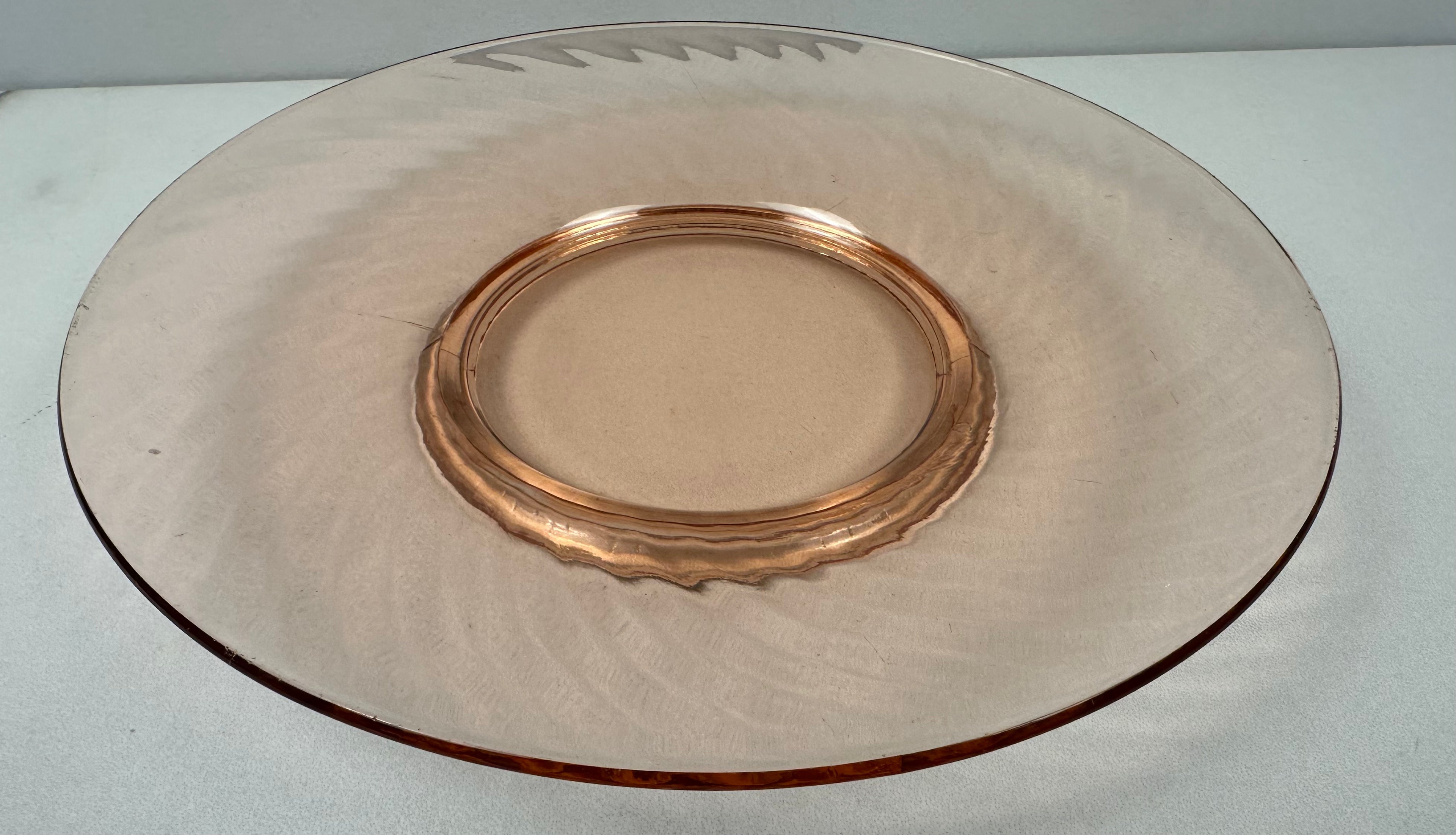 Pink Depression Glass 8 inch Plate - “Twisted Optic” Imperial Glass Co  | 1927-1930