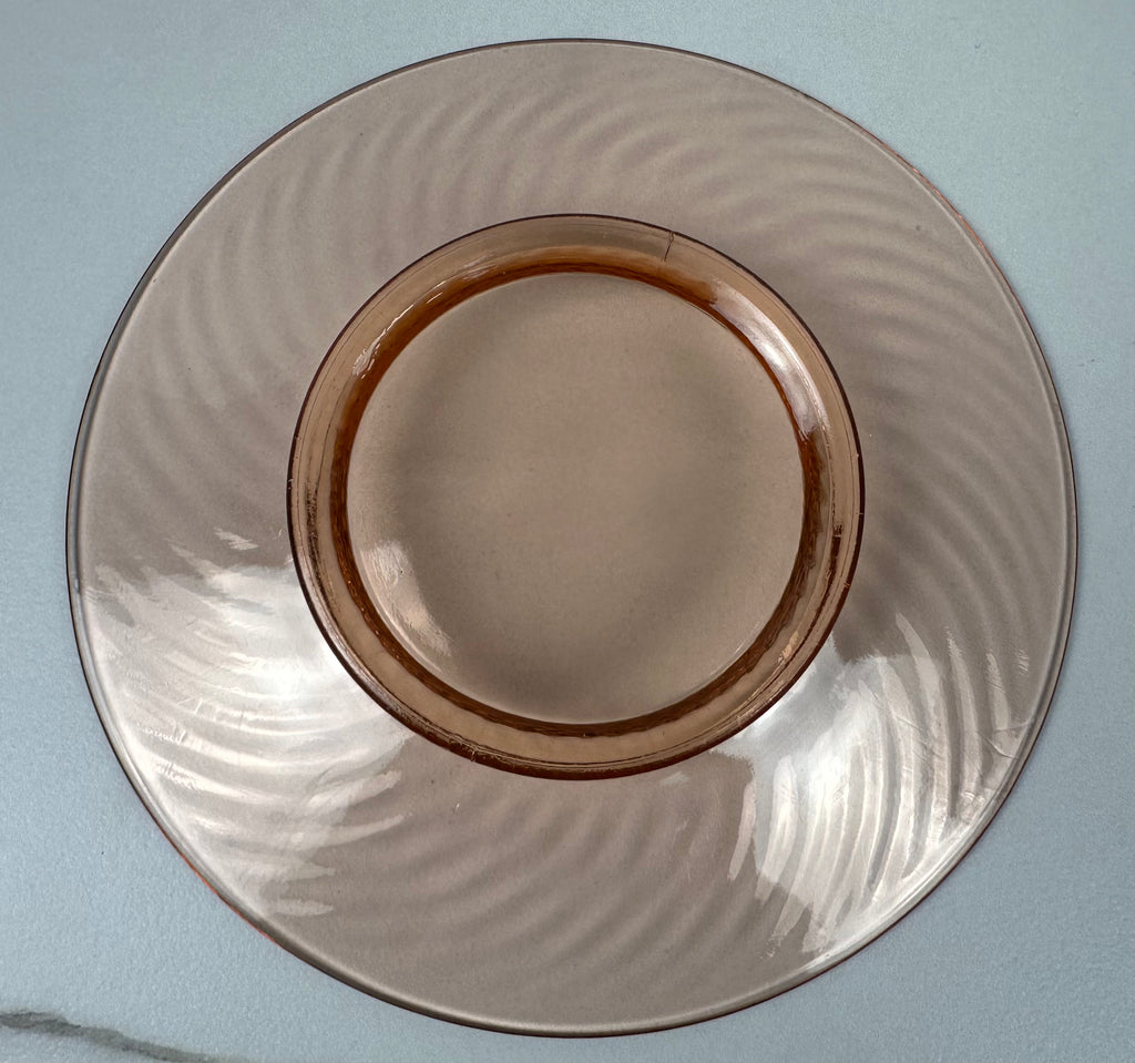 Pink Depression Glass 8 inch Plate - “Twisted Optic” Imperial Glass Co  | 1927-1930