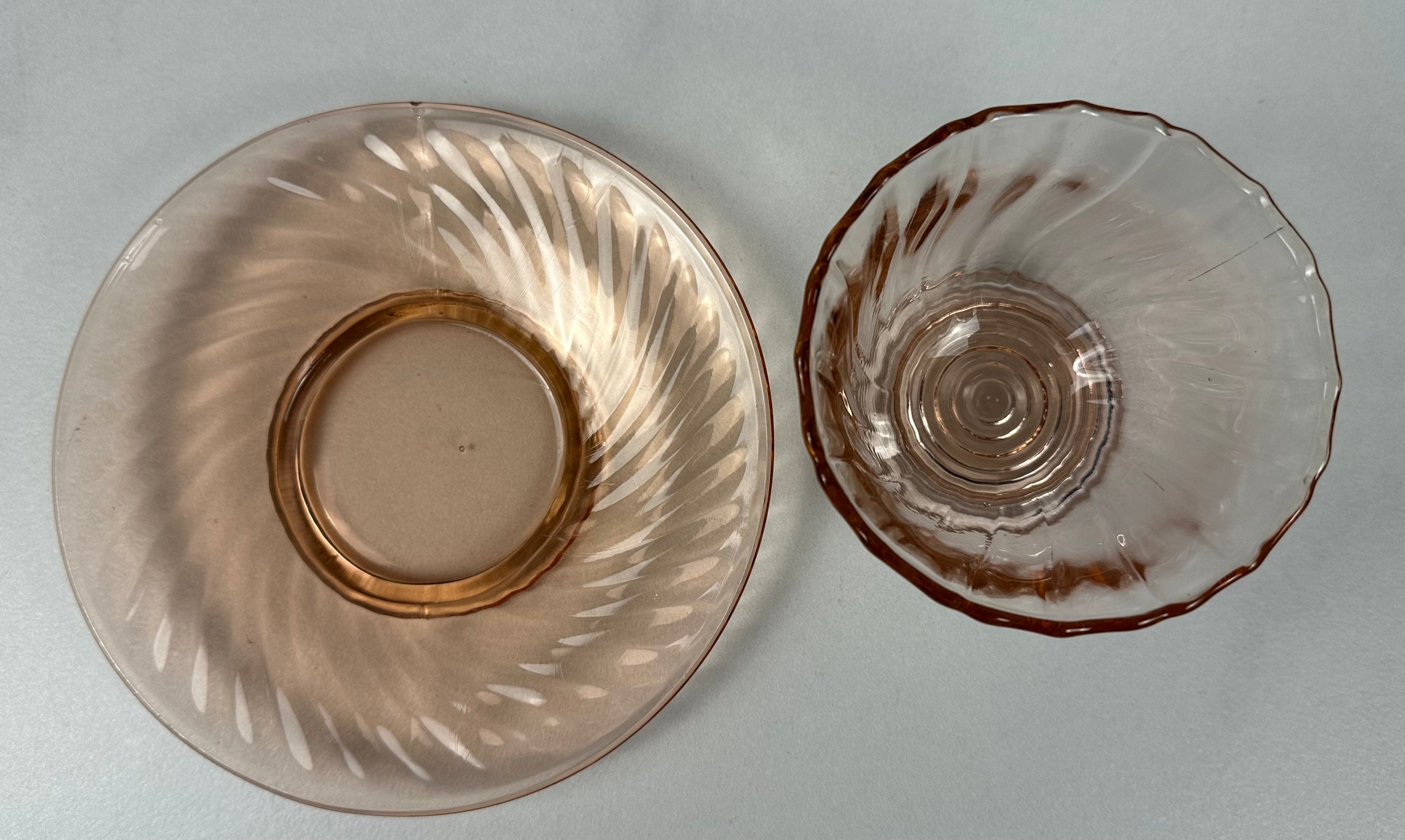 Pink Depression Glass 6 inch Plate "Twisted Optic" Imperial Glass  | Co 1927-1930