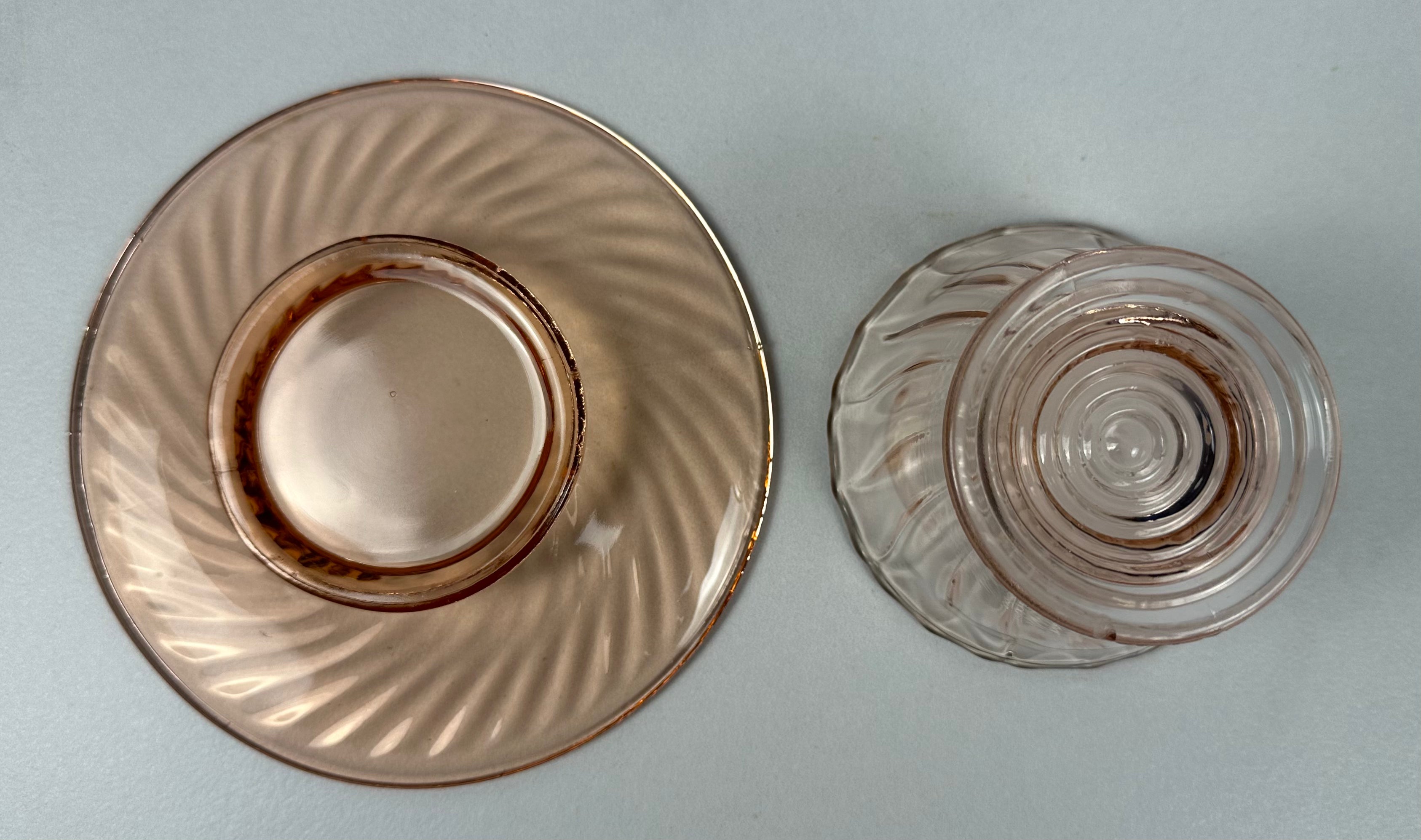Pink Depression Glass 6 inch Plate "Twisted Optic" Imperial Glass  | Co 1927-1930