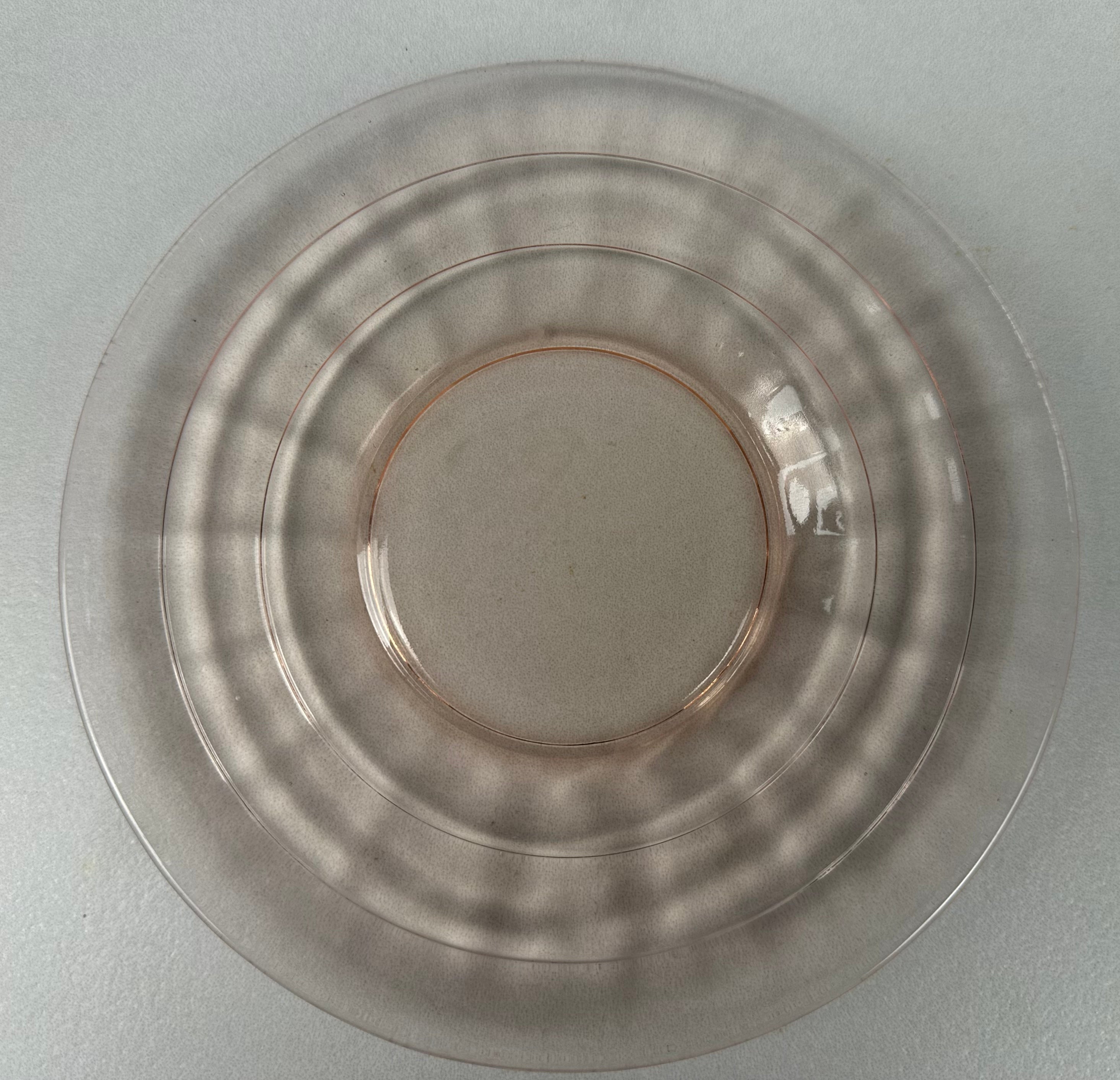 Pink Depression Glass 6 1/4 Inch Plate - “Block Optic”  Anchor Hocking |  Circa 1929-1933